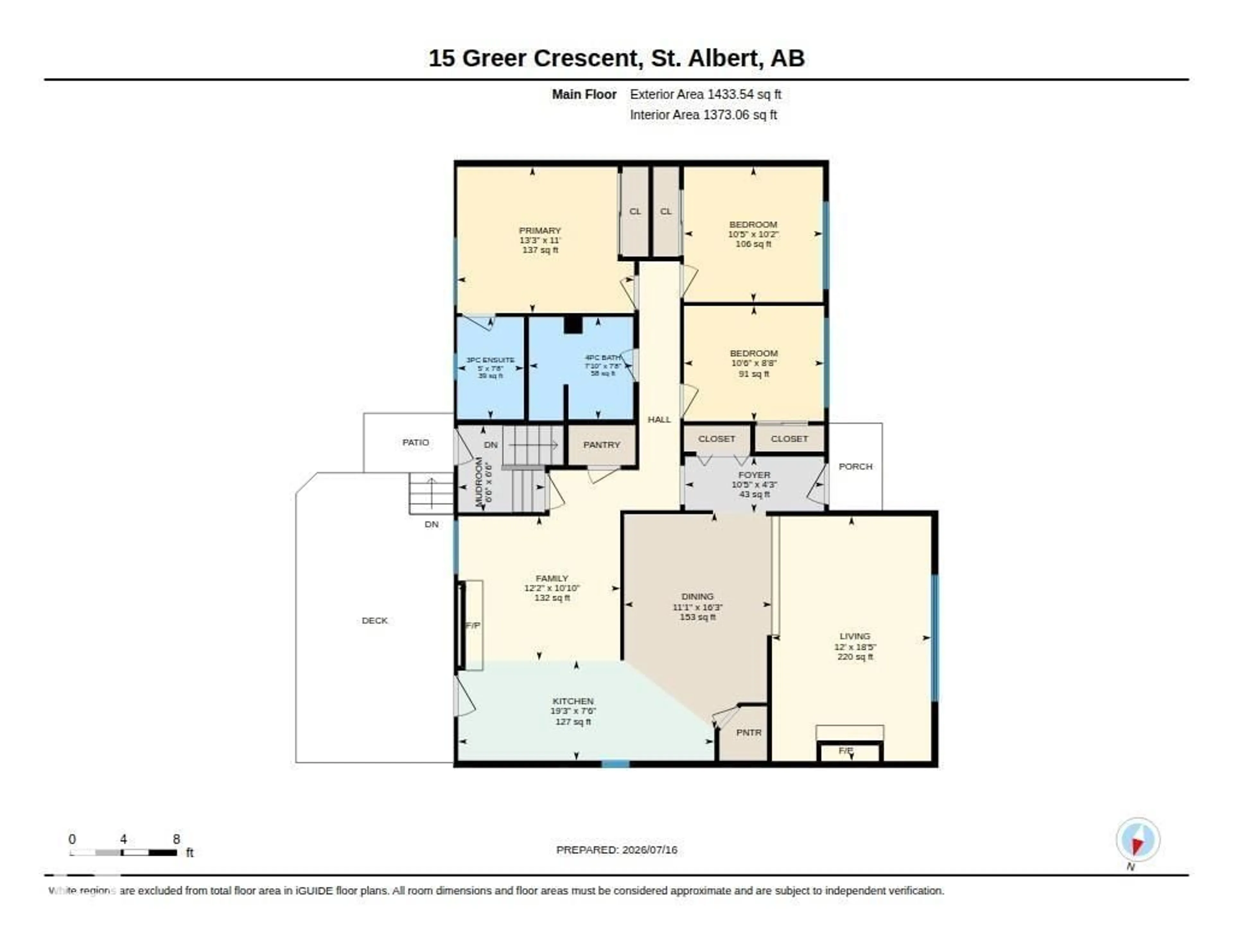 Floor plan for 15 GREER CR, St. Albert Alberta T8N1T7