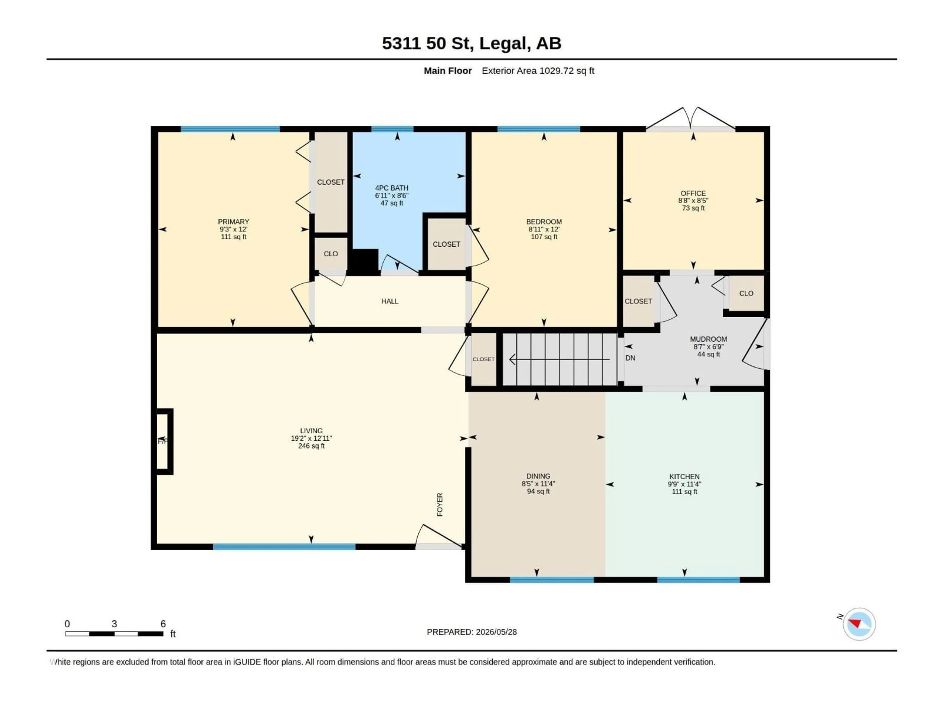 Floor plan for 5311 50 ST, Legal Alberta T0B1L0