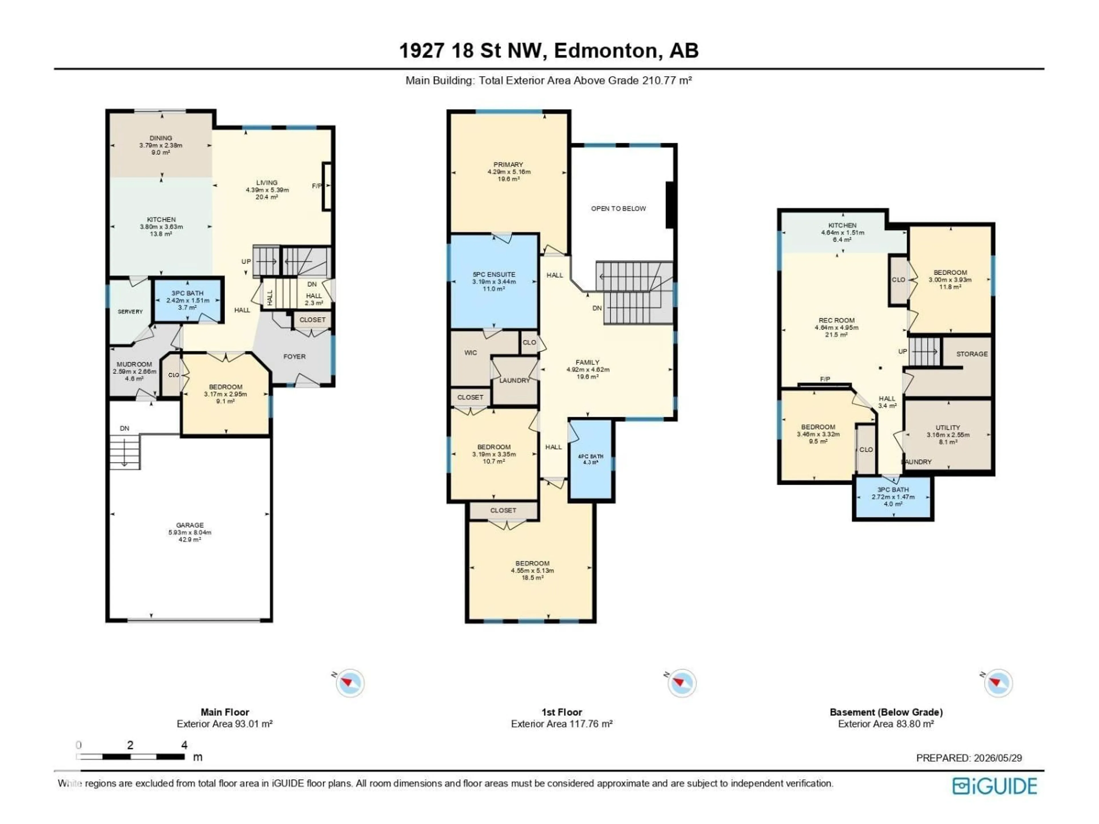 Floor plan for 1927 18 ST, Edmonton Alberta T6T2K9