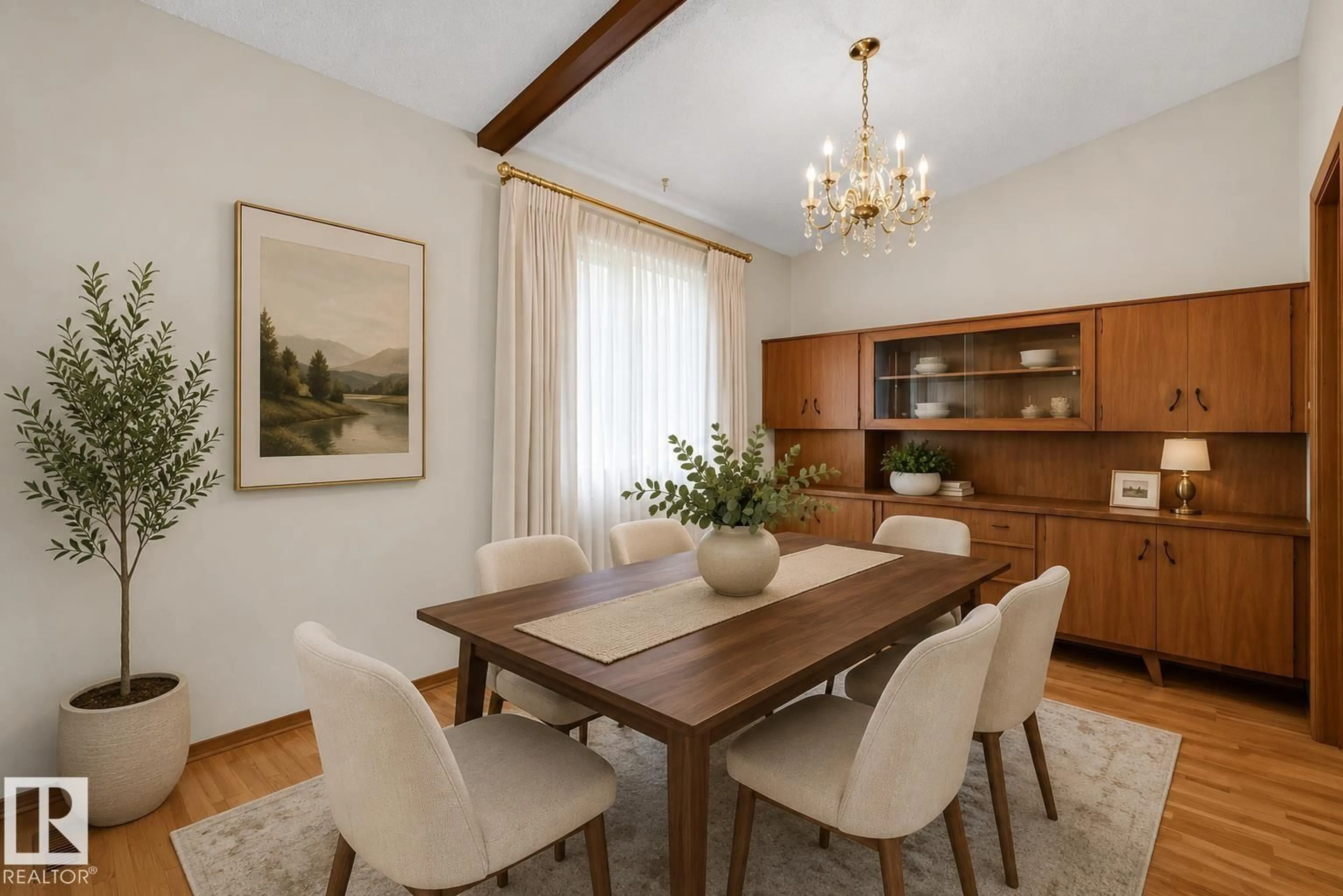 Dining room, wood/laminate floor for 6 MERRYVALE CR, Sherwood Park Alberta T8A0N3