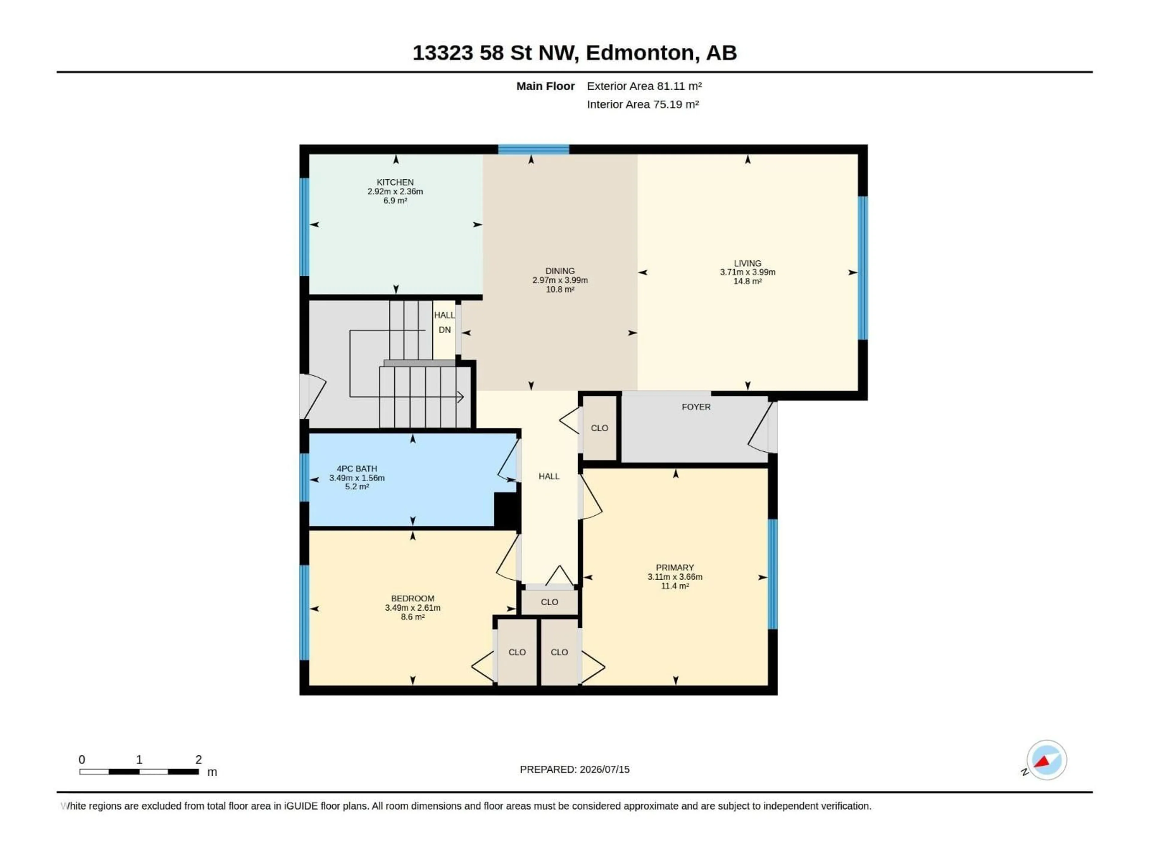 Floor plan for 13323 58 ST, Edmonton Alberta T5A0P9