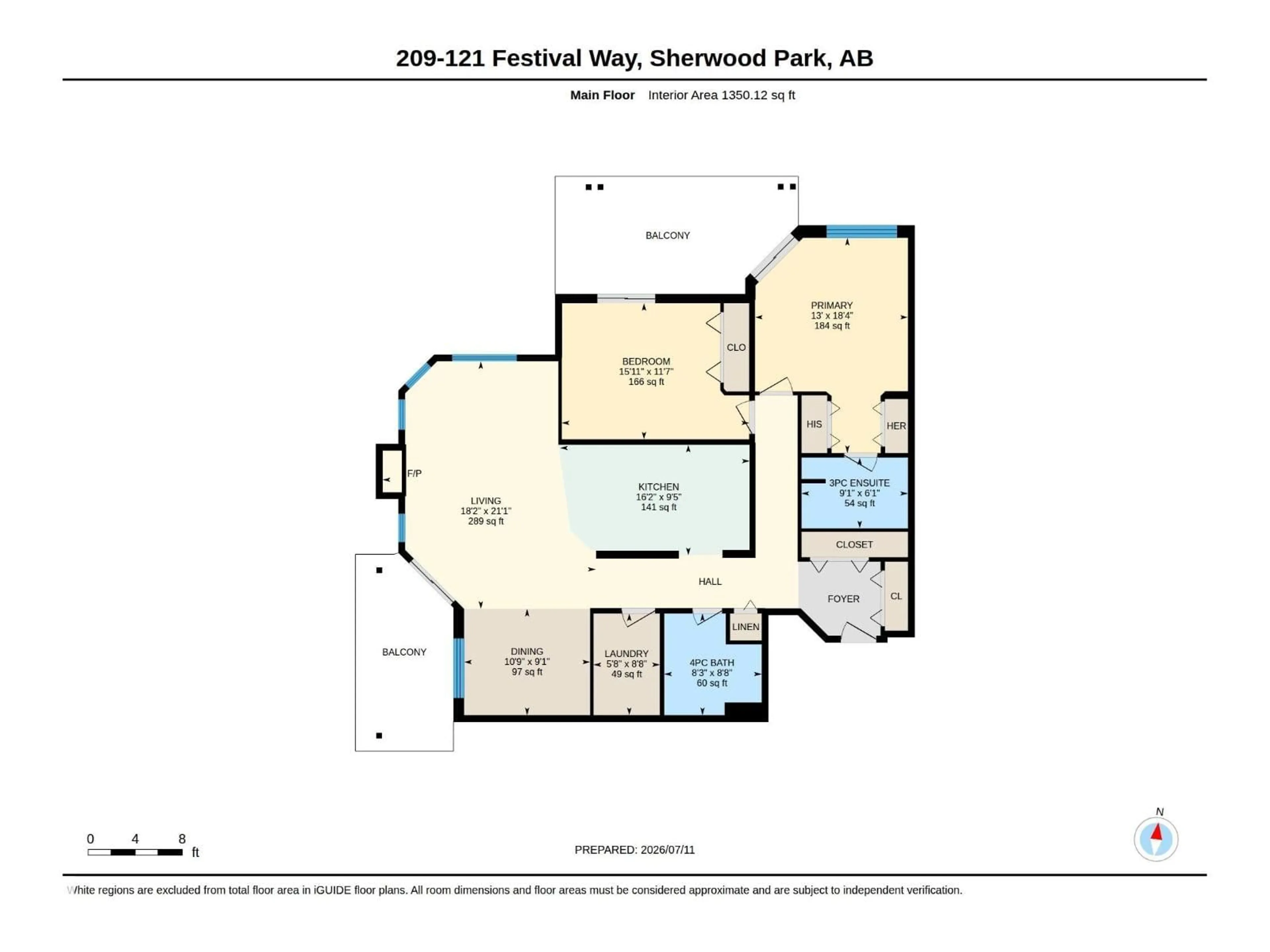 Floor plan for #209 - 121 FESTIVAL WY, Sherwood Park Alberta T8A3B4