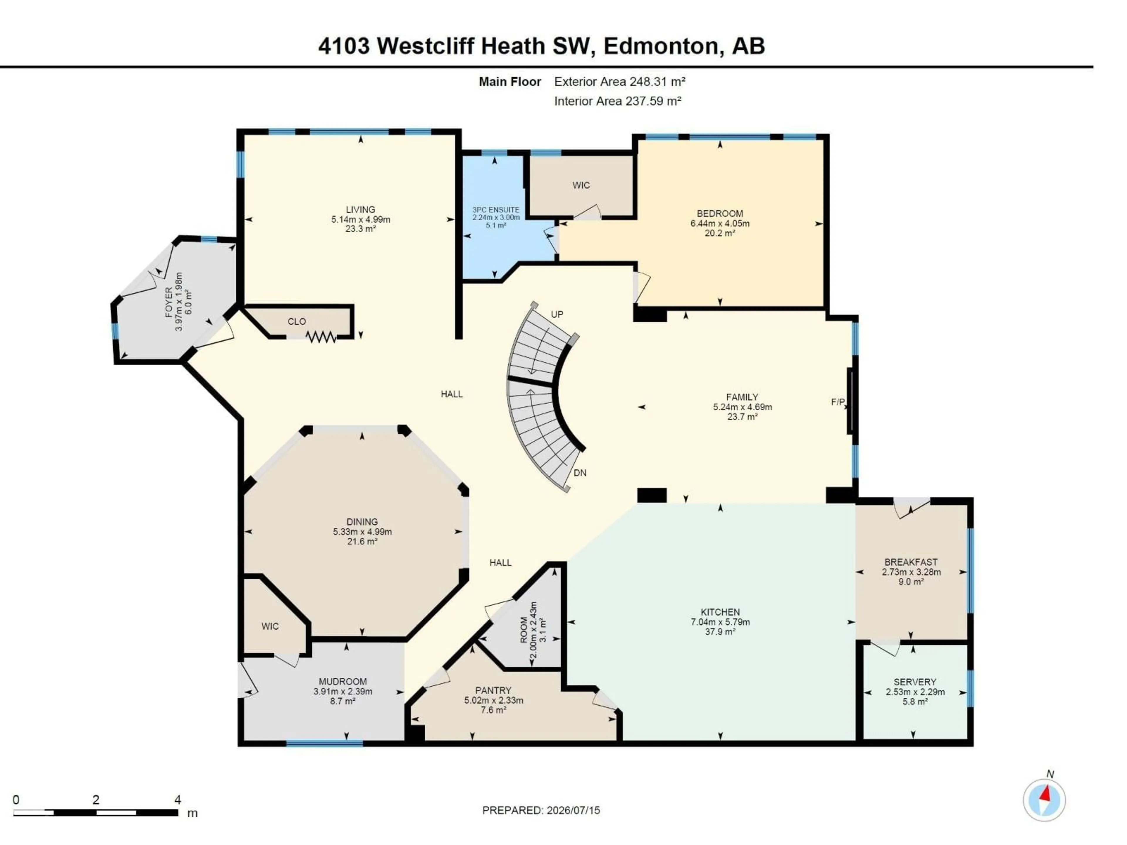 Floor plan for 4103 WESTCLIFF HEATH HE, Edmonton Alberta T6W0X9