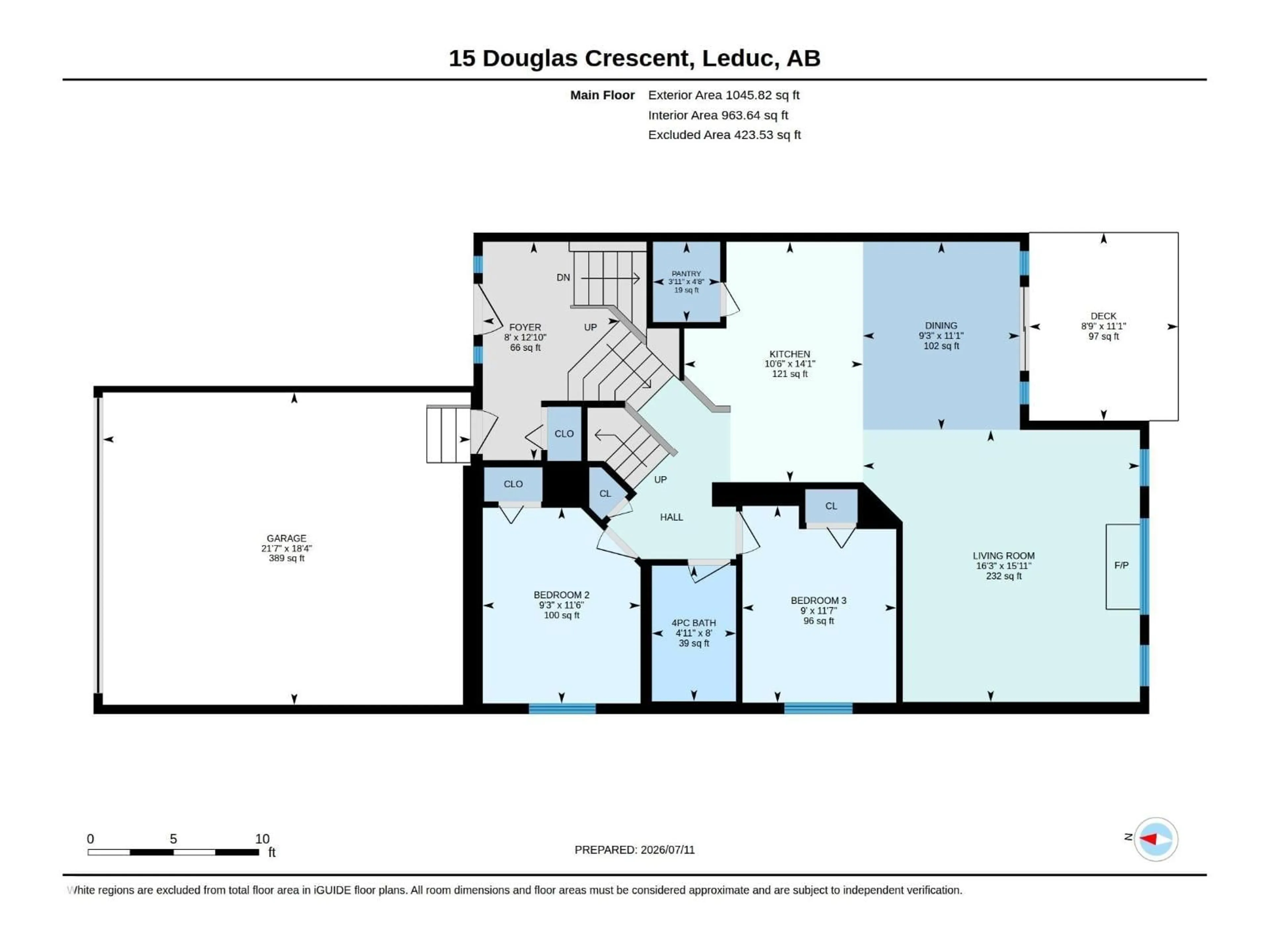Floor plan for 15 DOUGLAS CR, Leduc Alberta T9E8P3