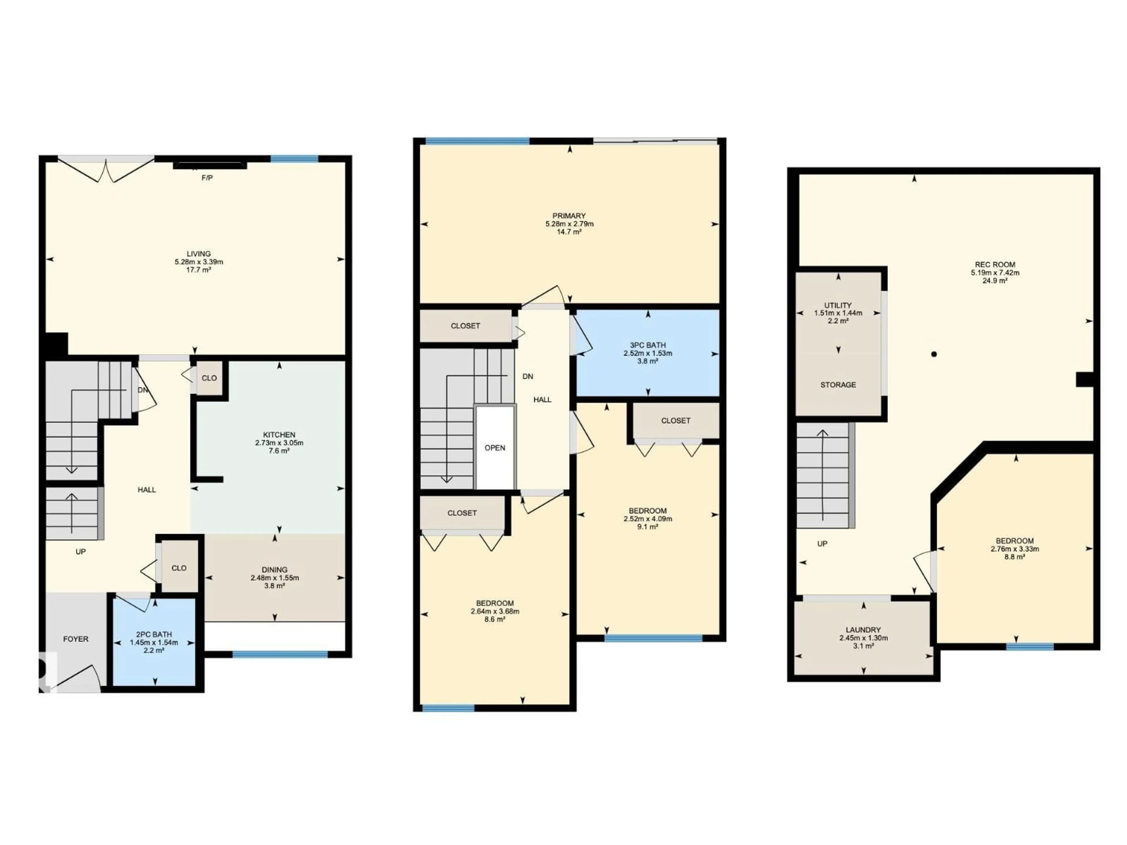Floor plan for #2 - 4707 126 AV, Edmonton Alberta T5A4K4