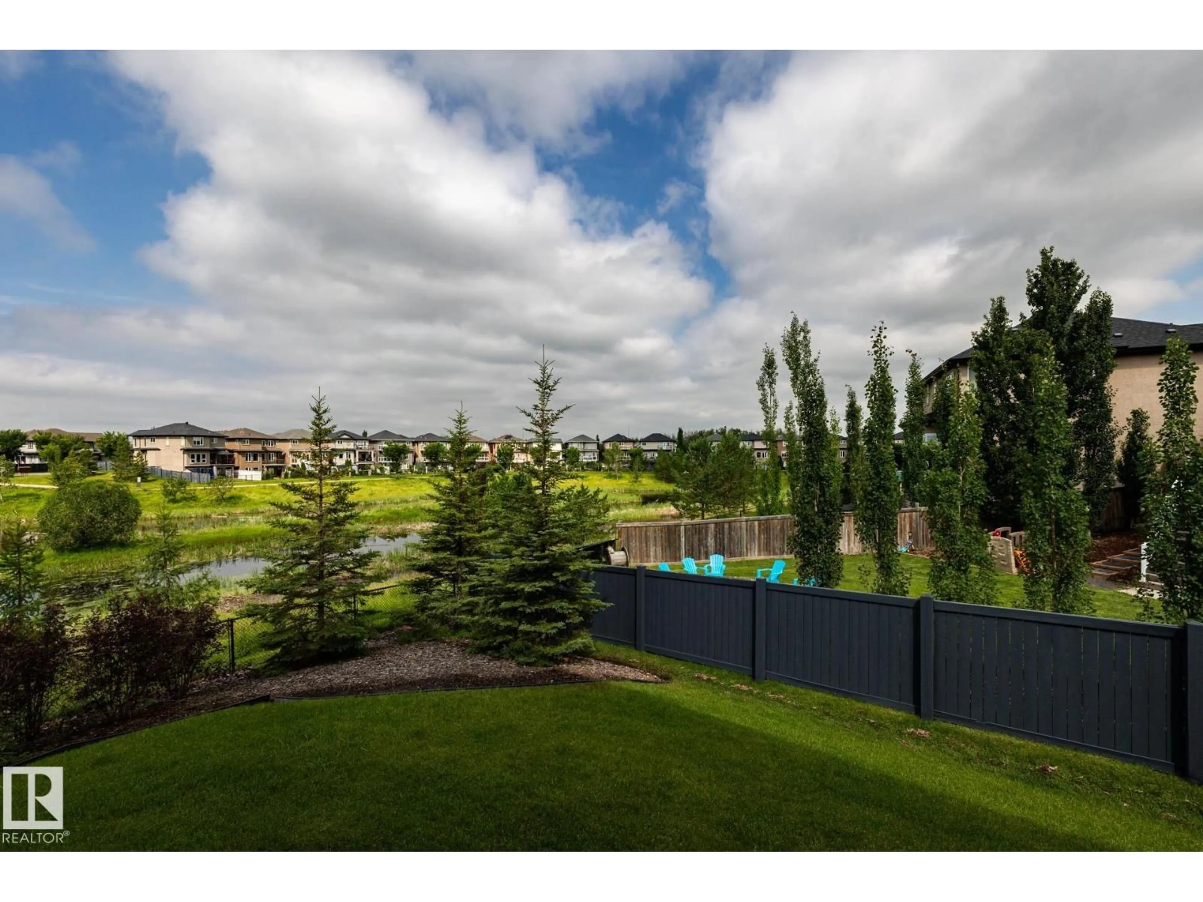 A pic from outside/outdoor area/front of a property/back of a property/a pic from drone, water/lake/river/ocean view for 508 - 102 ALBANY WY, Edmonton Alberta T6V0L1