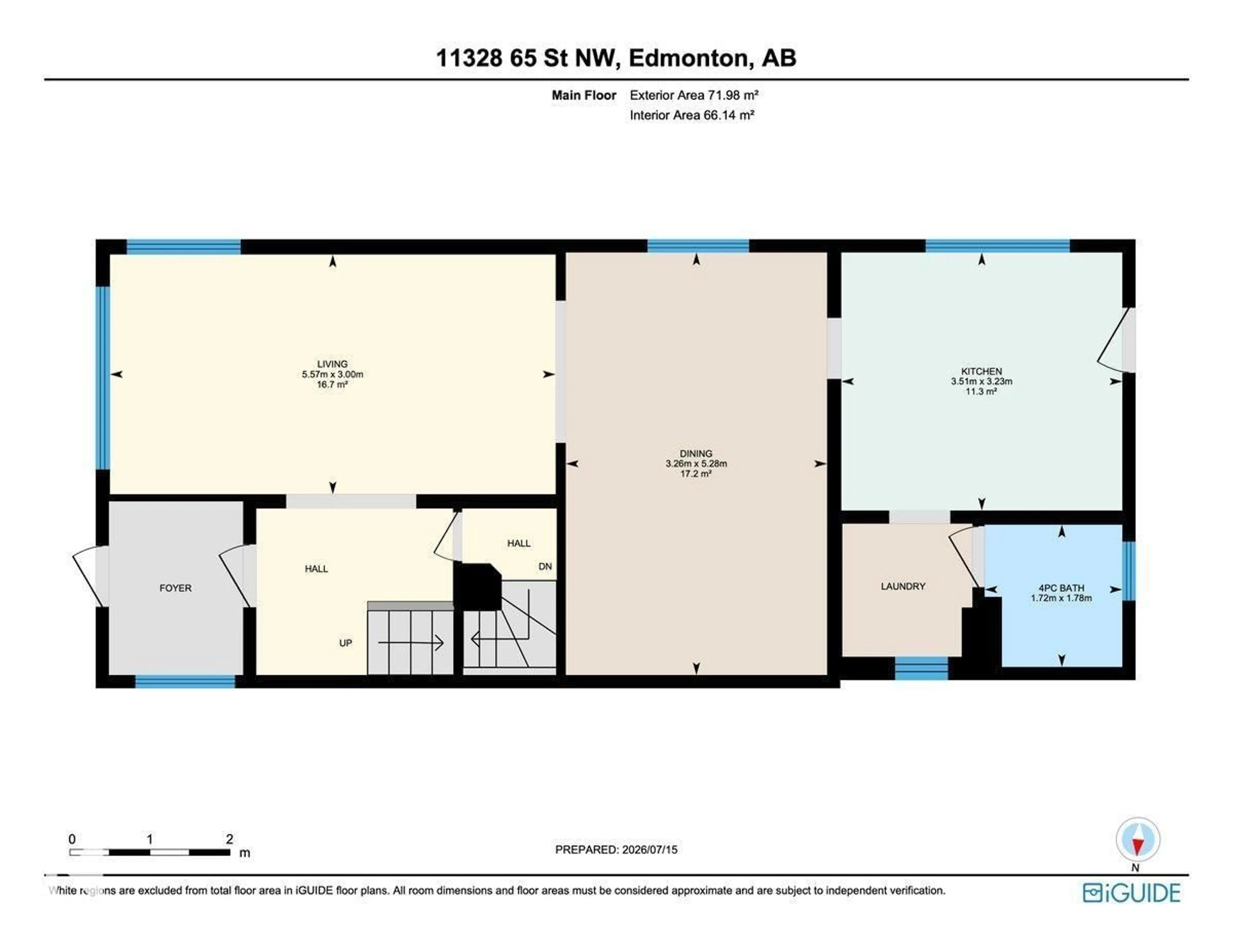 Floor plan for 11328 65 ST NW, Edmonton Alberta T5W4K6