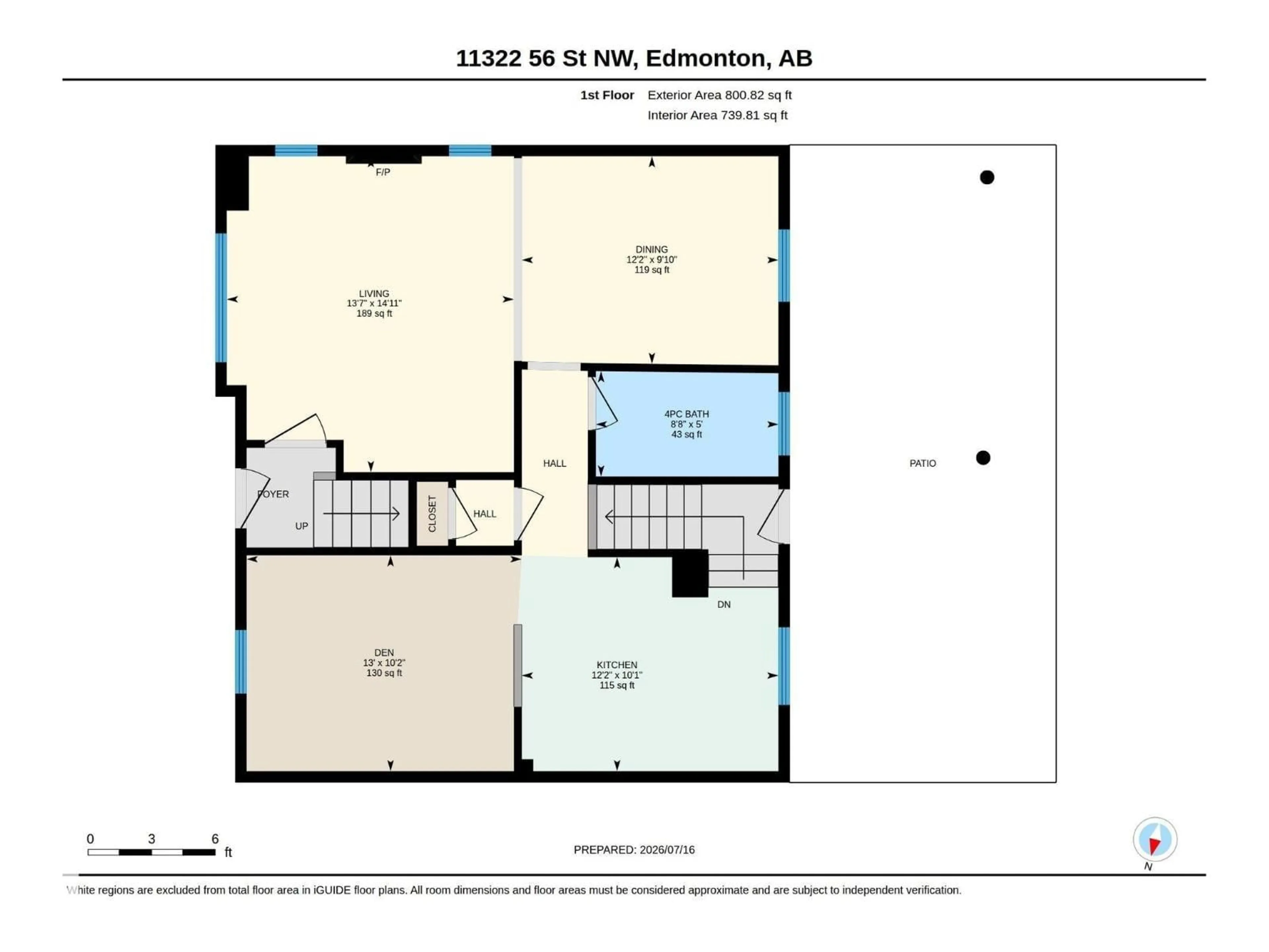 Floor plan for NW - 11322 56 ST, Edmonton Alberta T5W3S4
