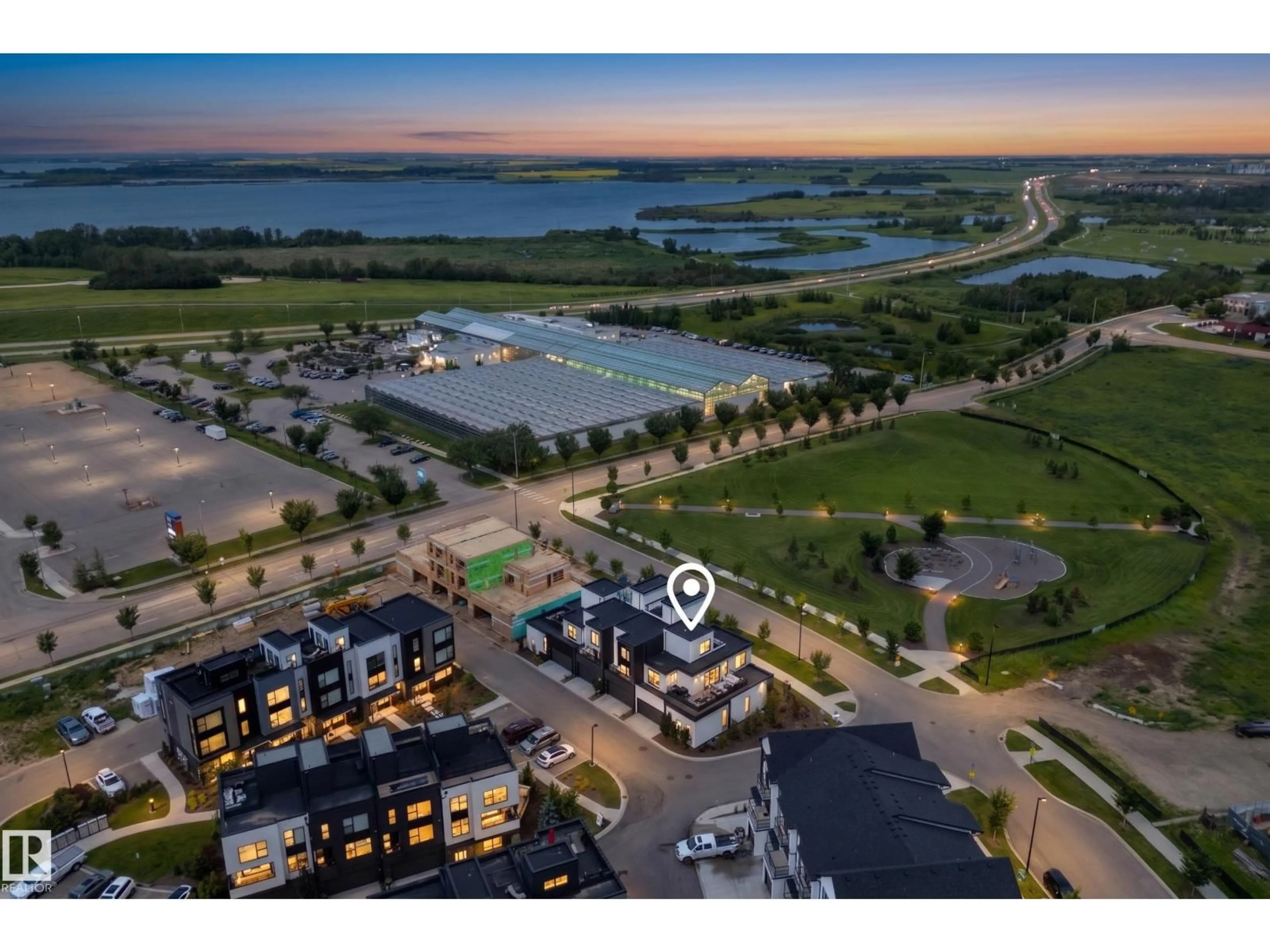 A pic from outside/outdoor area/front of a property/back of a property/a pic from drone, water/lake/river/ocean view for 5 - 42 RONDEAU DR, St. Albert Alberta T8N7X8