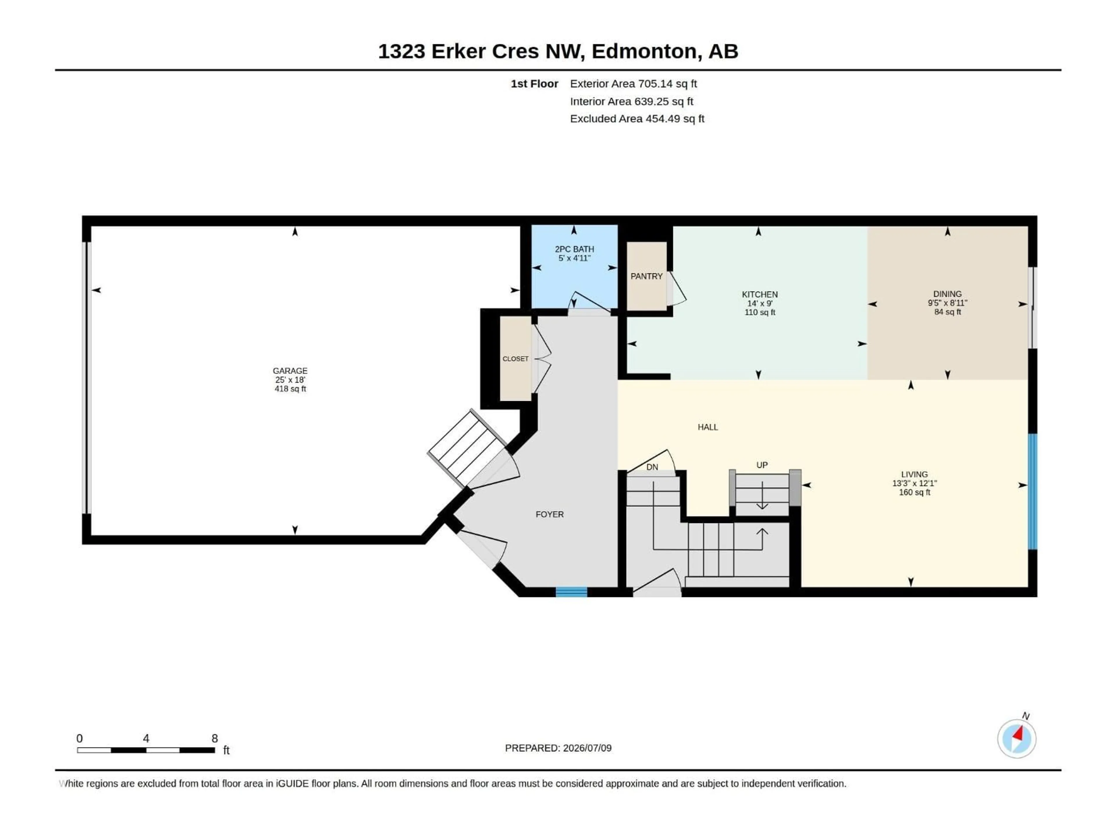 Floor plan for 1323 ERKER CR, Edmonton Alberta T6M2N5