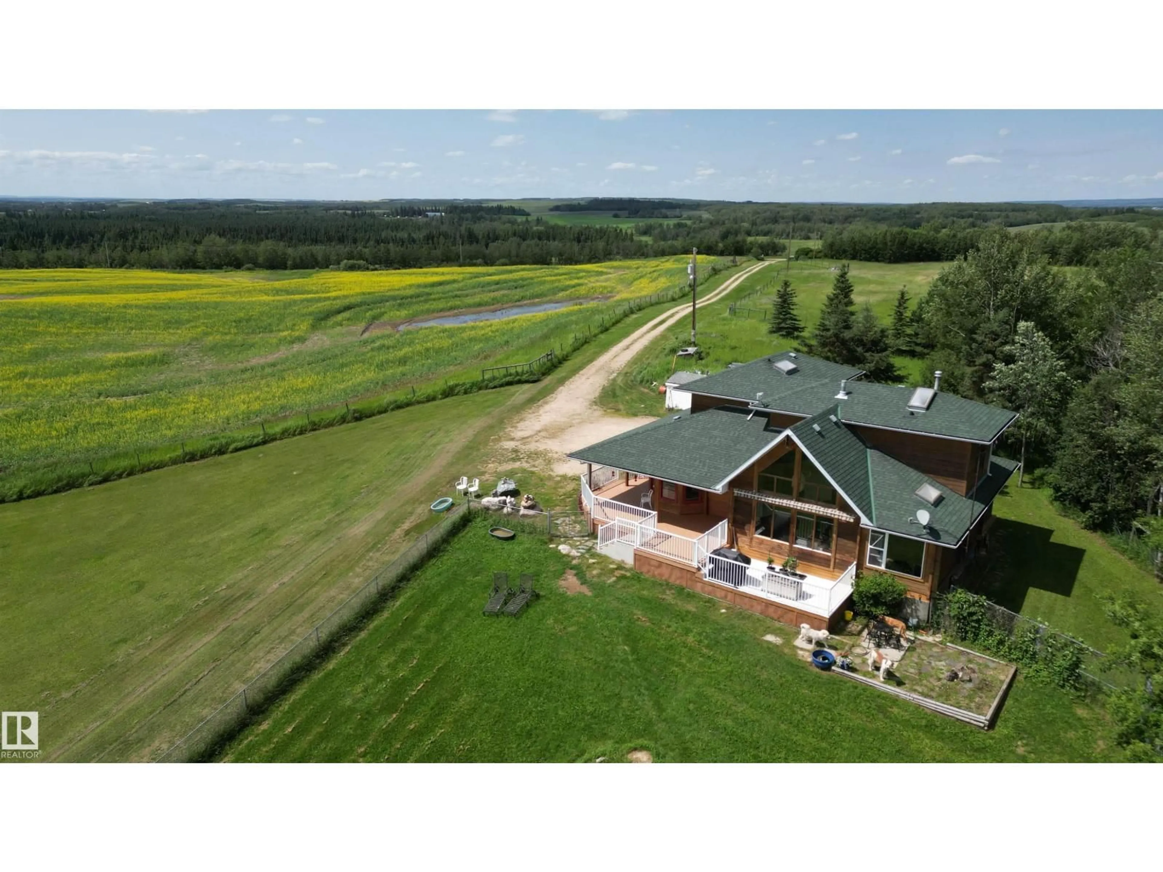 A pic from outside/outdoor area/front of a property/back of a property/a pic from drone, building for 58113 RGE RD 65, Rural Lac Ste. Anne County Alberta T0E2A0