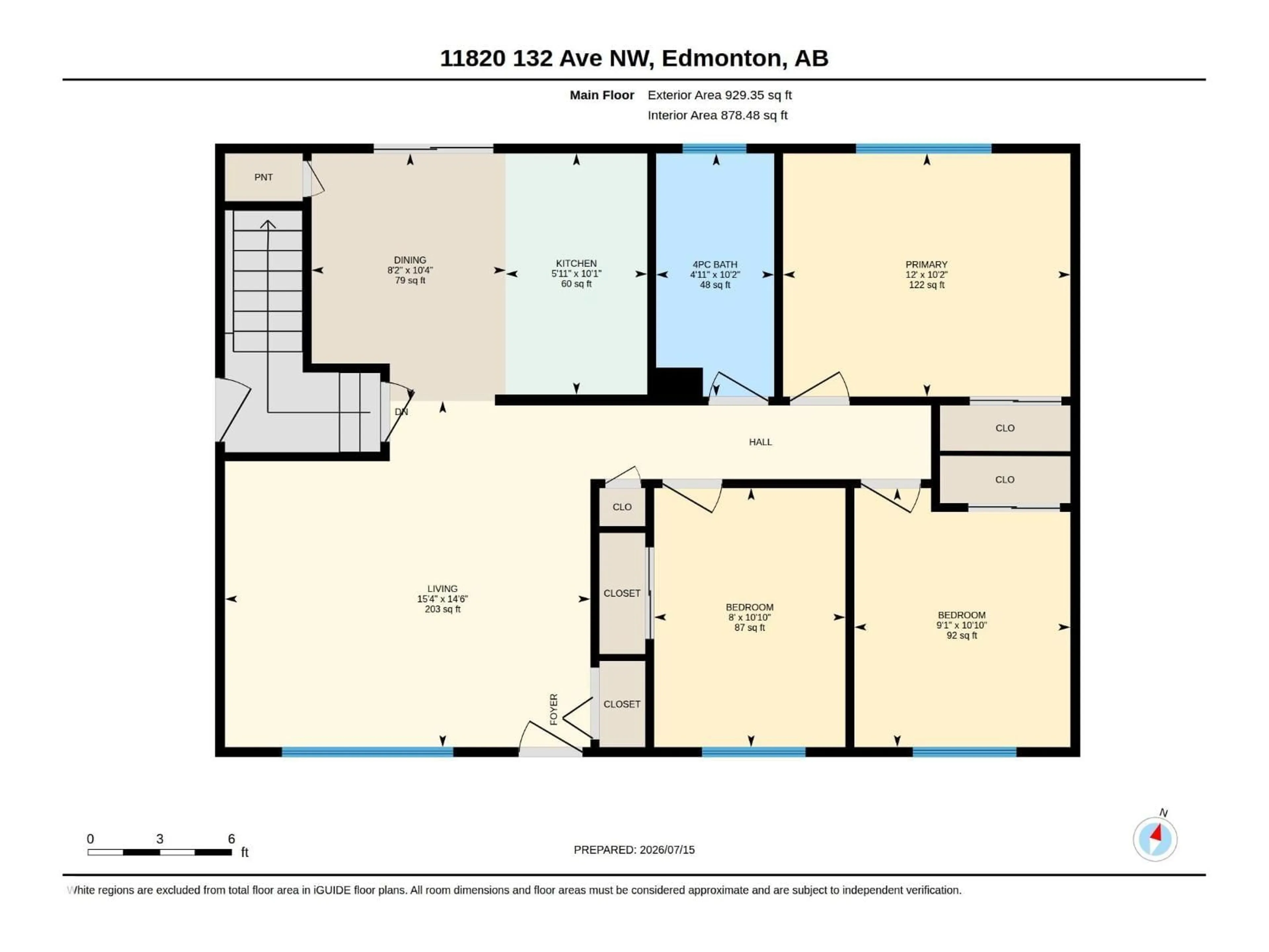 Floor plan for 11820 132 AV, Edmonton Alberta T5E1A7