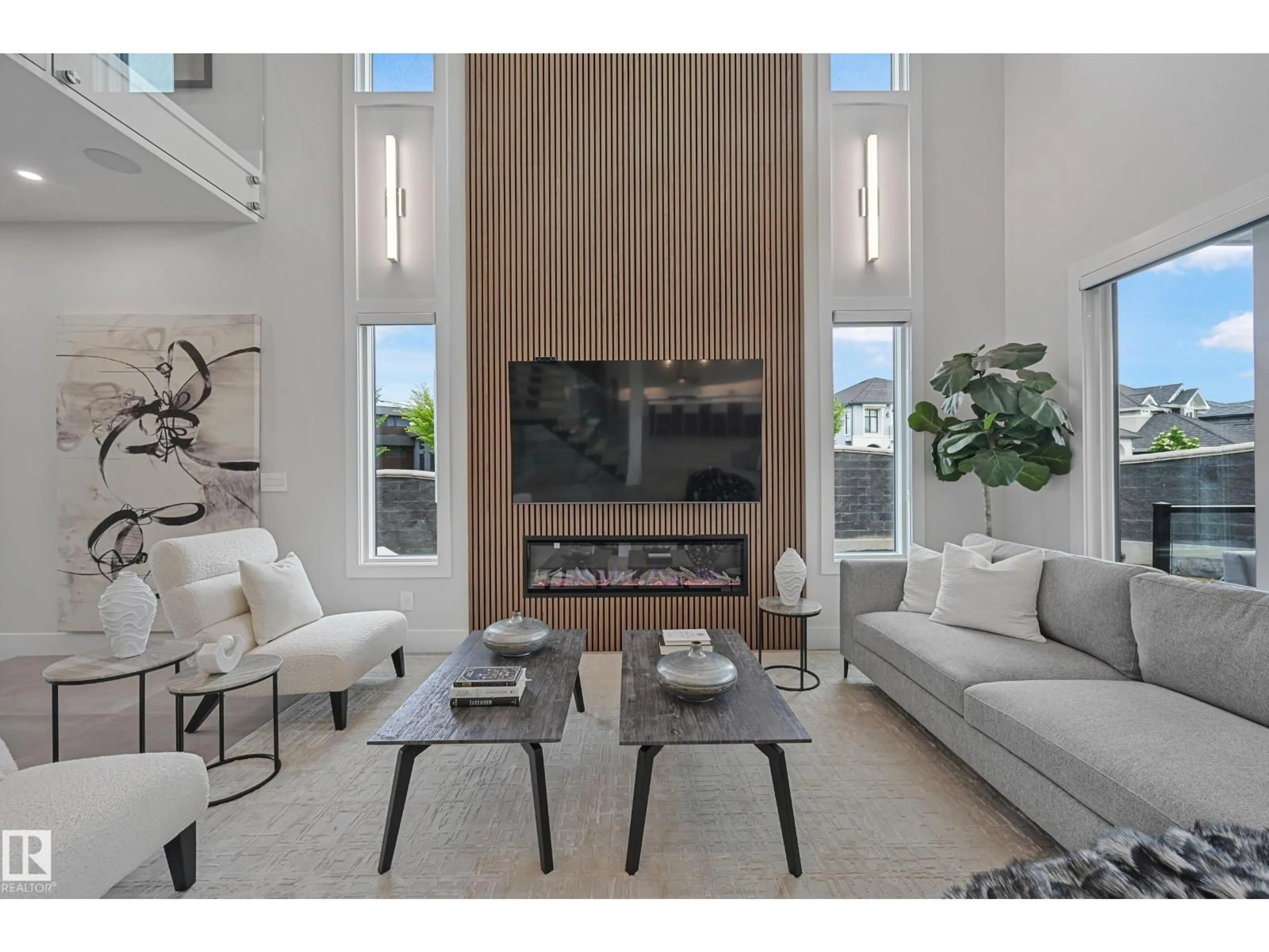 Living room with furniture, unknown for NW - 5121 WOOLSEY LI, Edmonton Alberta T6W2C1