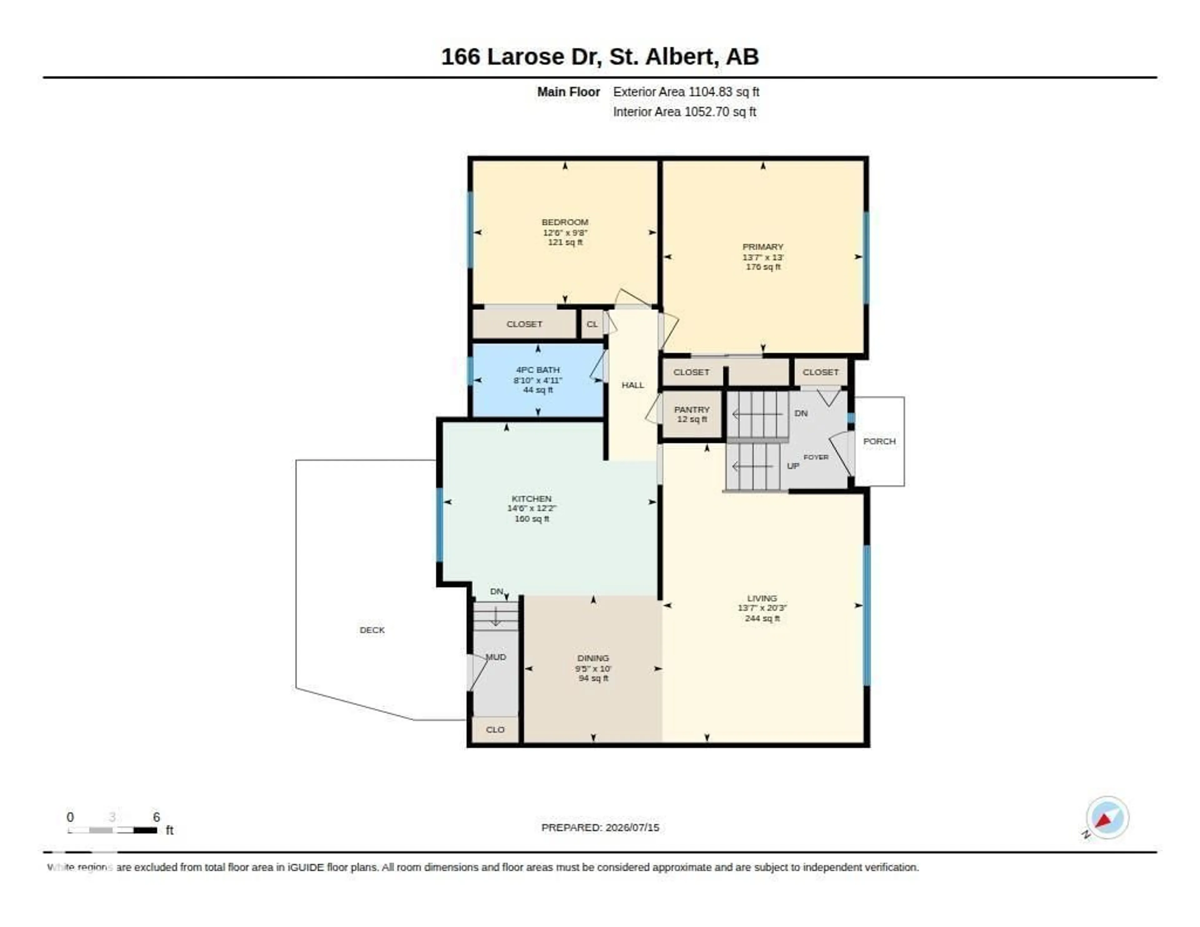 Floor plan for 166 LAROSE DR, St. Albert Alberta T8N2G8