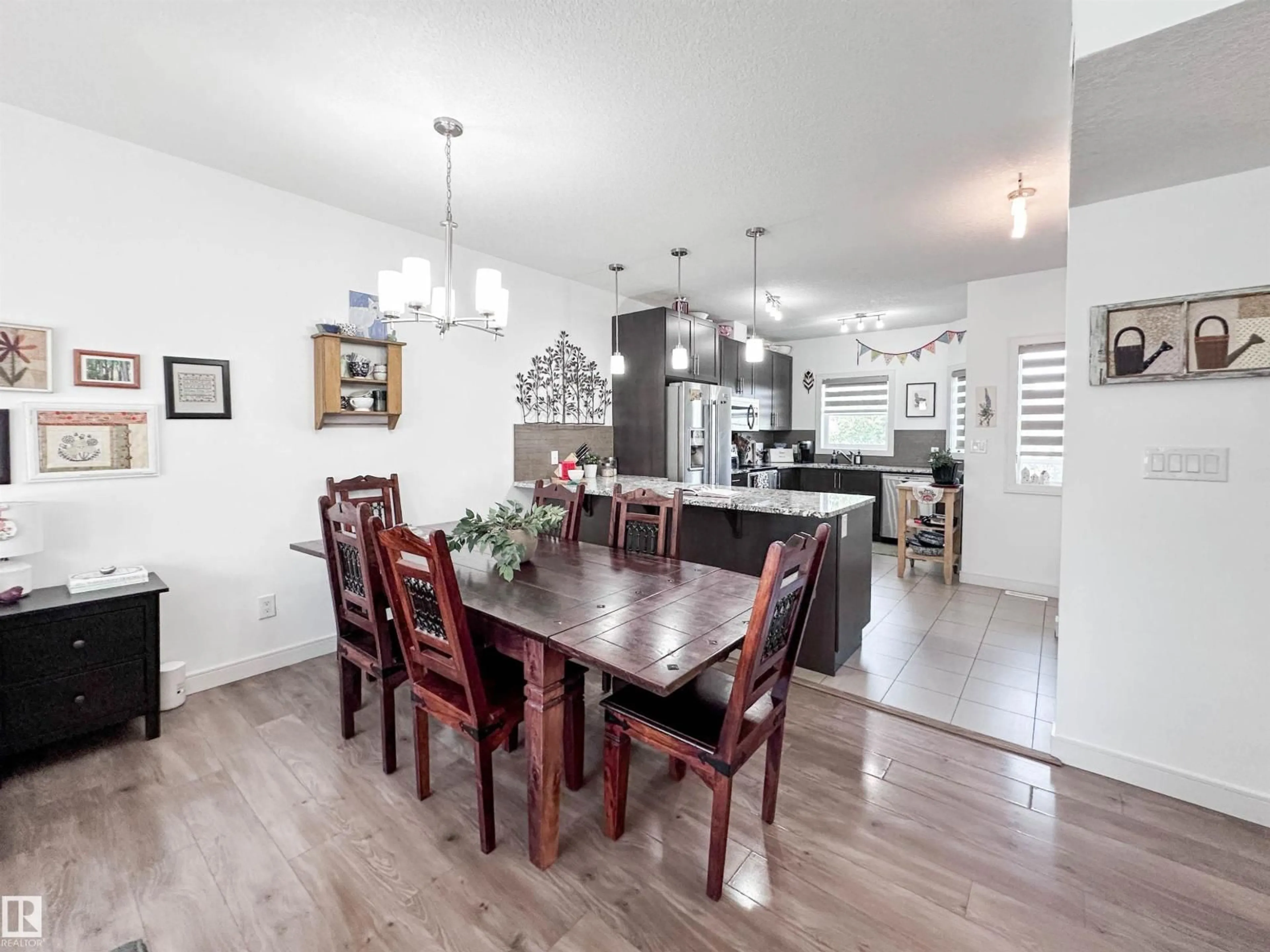 Dining room, wood/laminate floor for #11 - 150 EVERITT DR, St. Albert Alberta T8N7R8