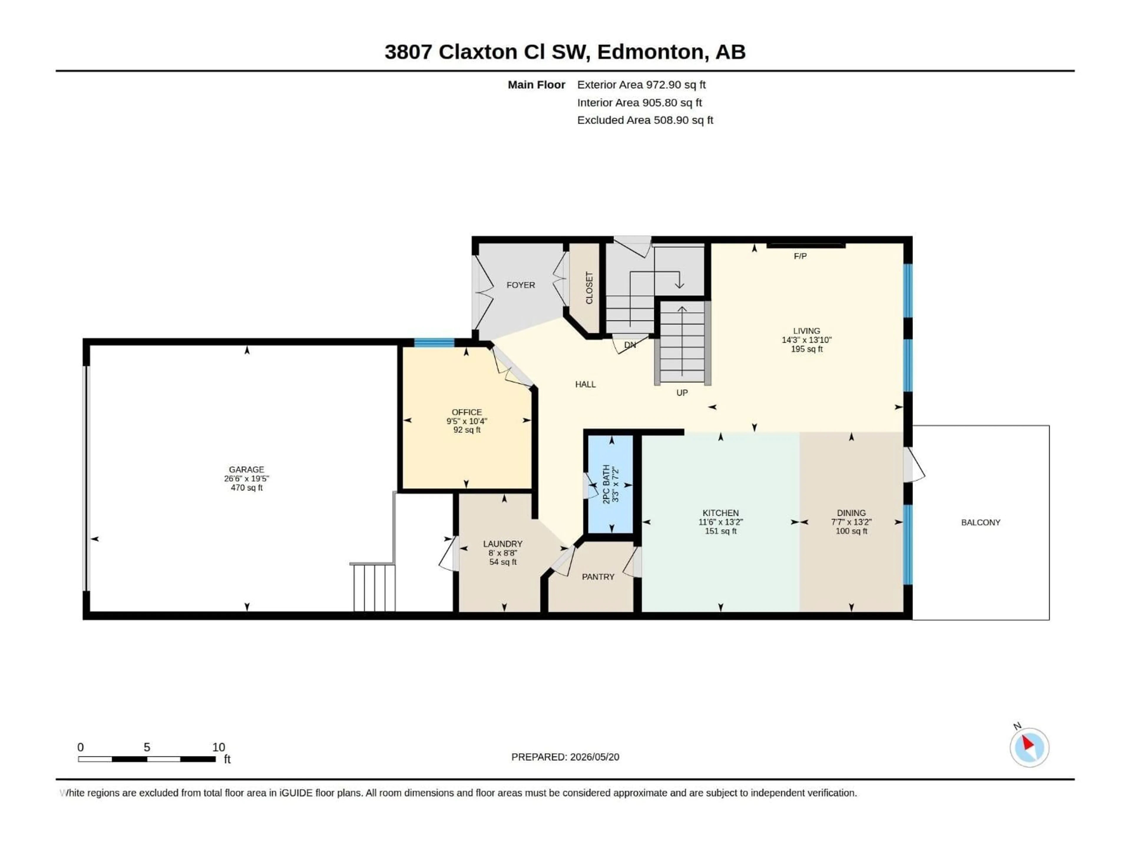 Floor plan for 3807 CLAXTON CL, Edmonton Alberta T6W1Y5