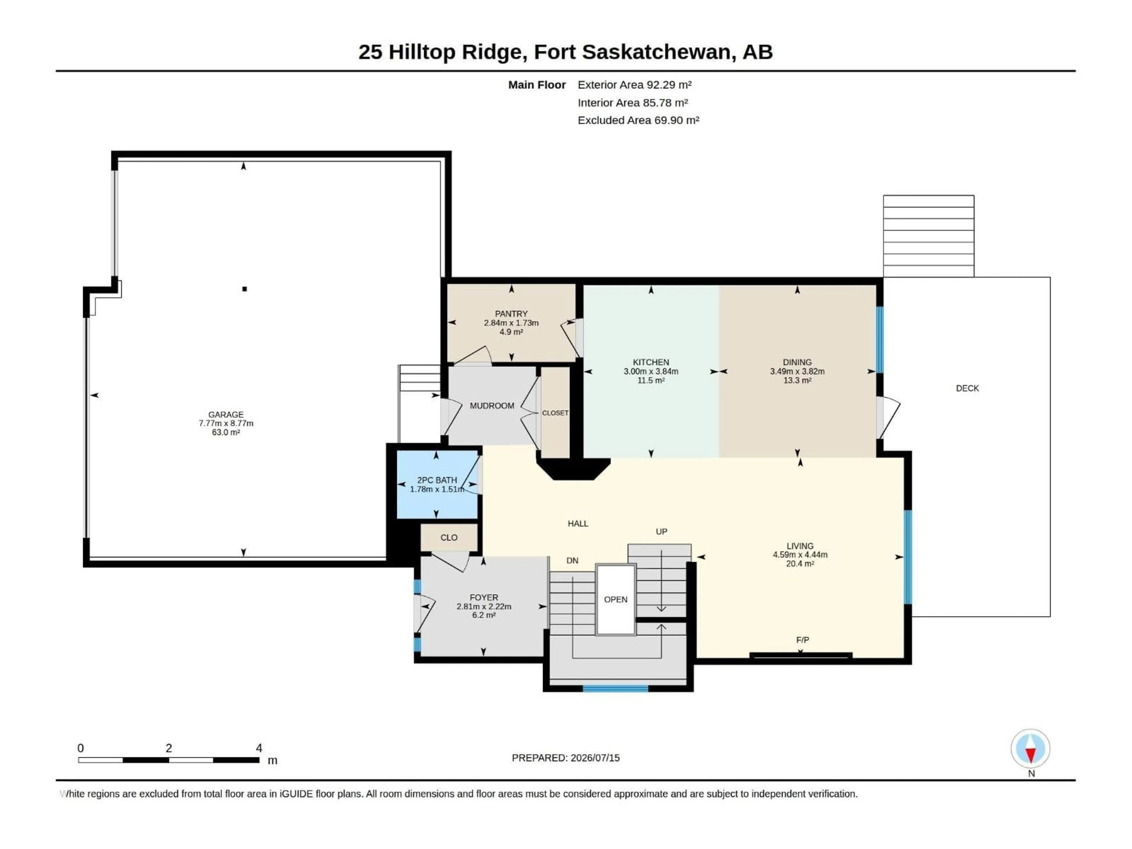 Floor plan for 25 HILLTOP RG, Fort Saskatchewan Alberta T8L0E4