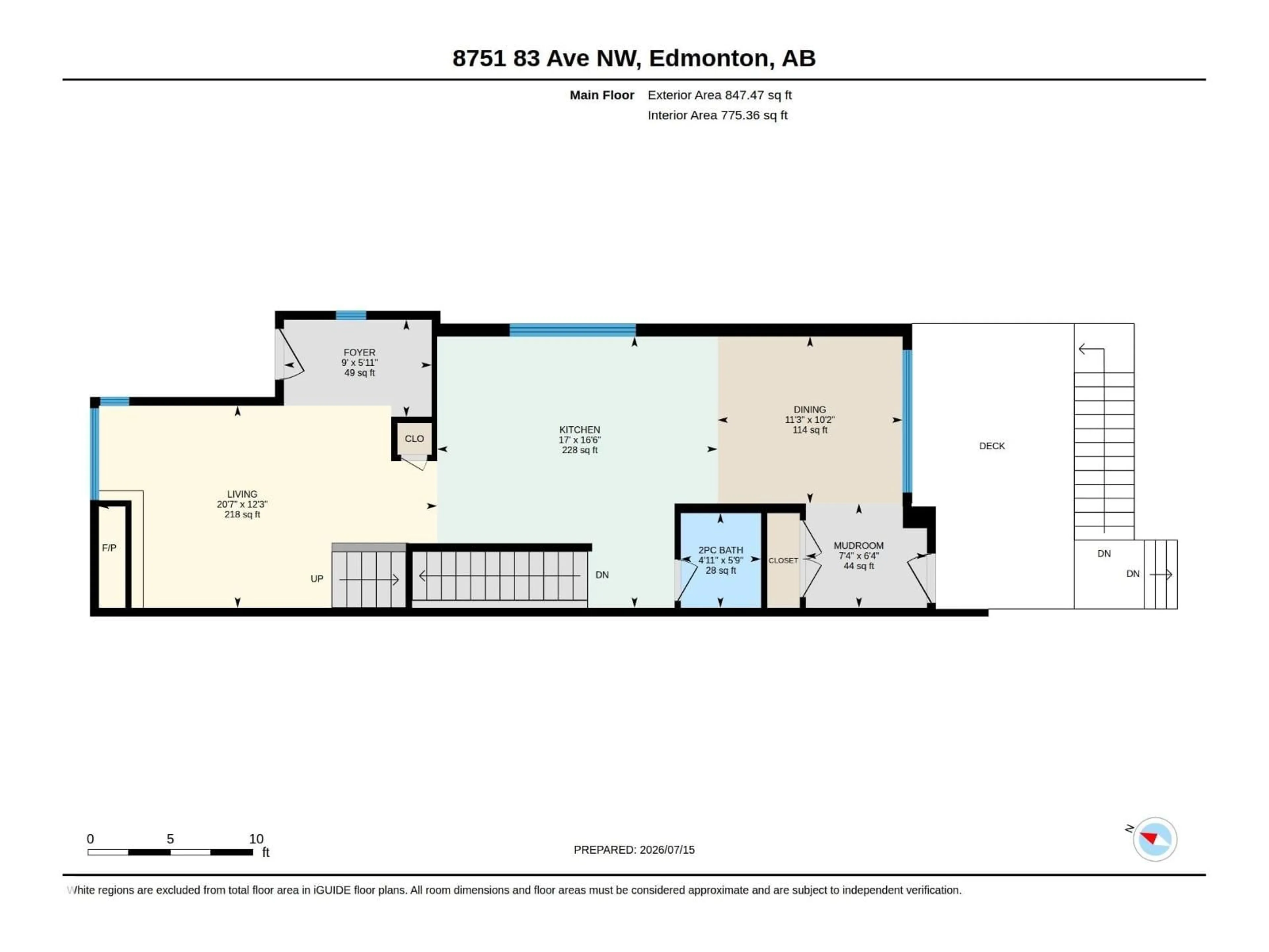 Floor plan for 8751 83 AV, Edmonton Alberta T6C1B2