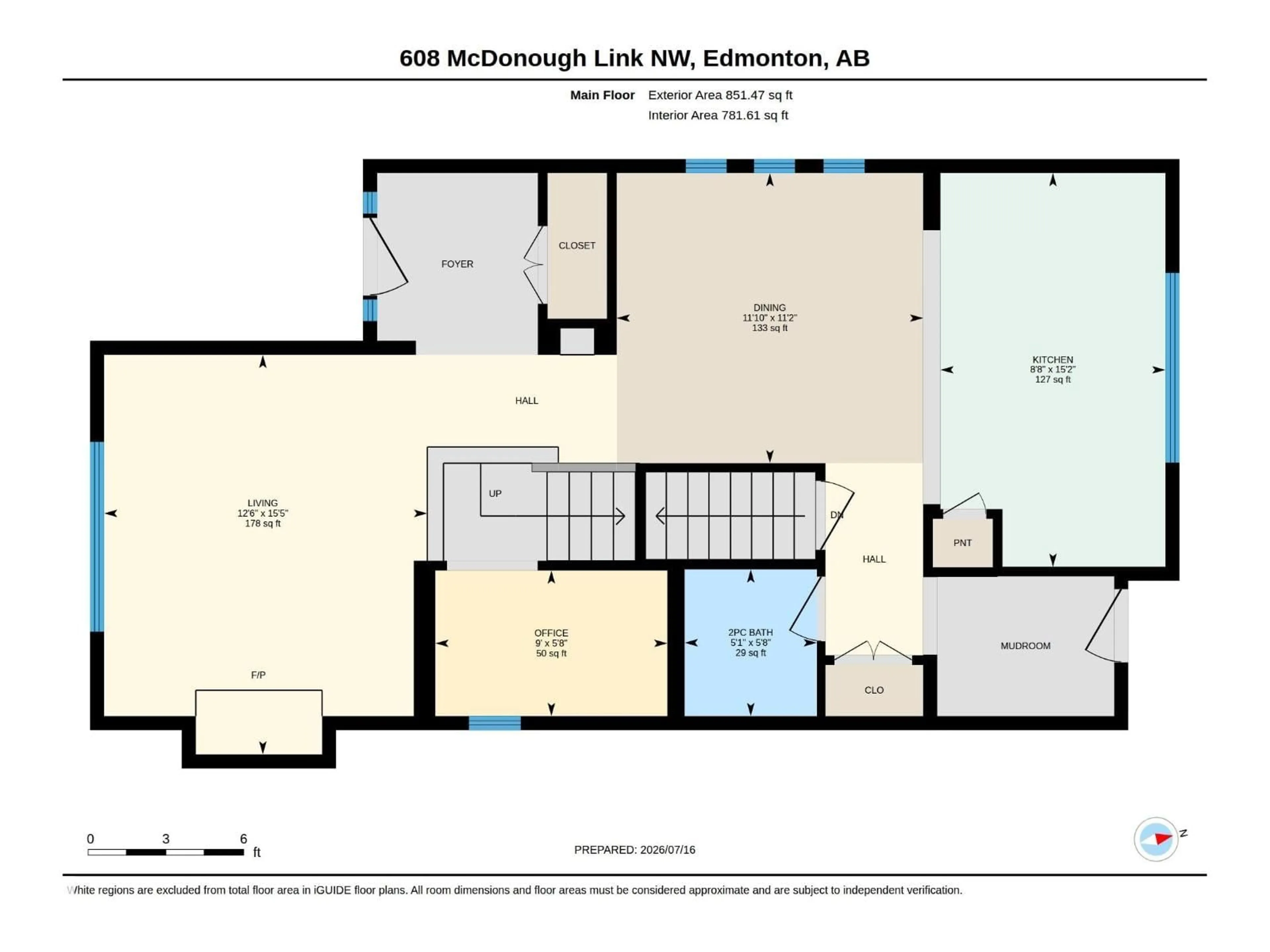 Floor plan for 608 MCDONOUGH LI NW, Edmonton Alberta T5Y0M8