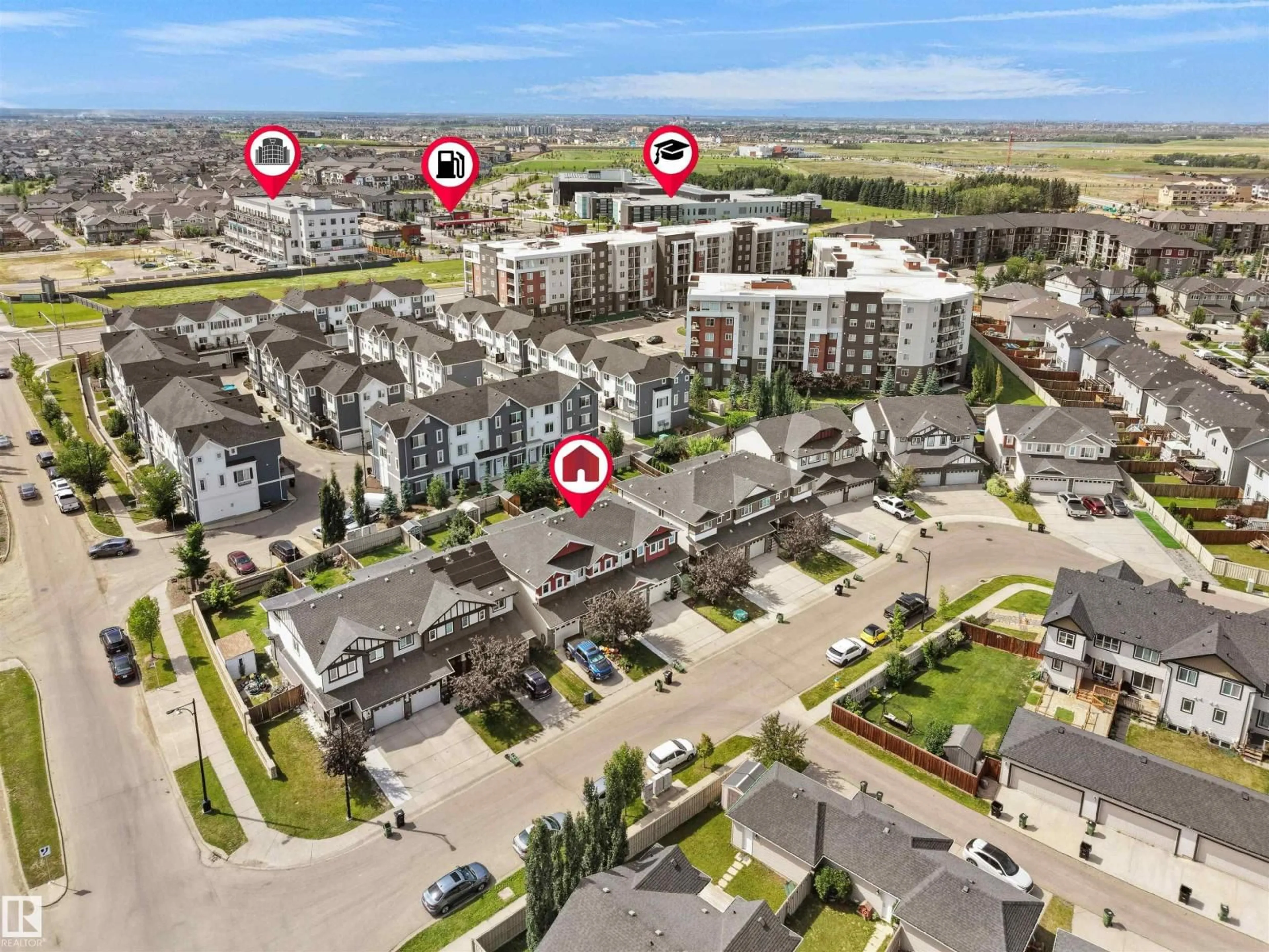 A pic from outside/outdoor area/front of a property/back of a property/a pic from drone, city buildings view from balcony for 4487 ANNETT COMMON, Edmonton Alberta T6W2V7