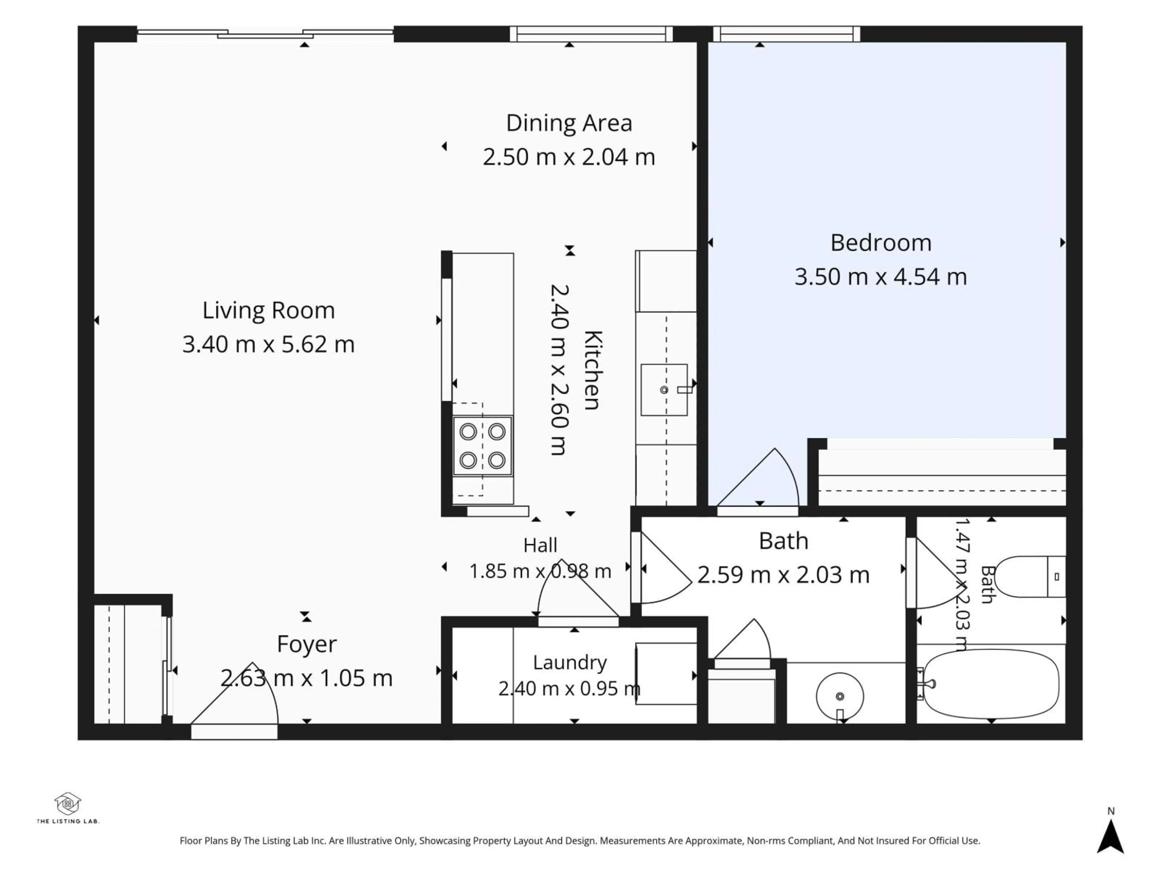 Floor plan for 433 - 11217 103 AV, Edmonton Alberta T5K2V9