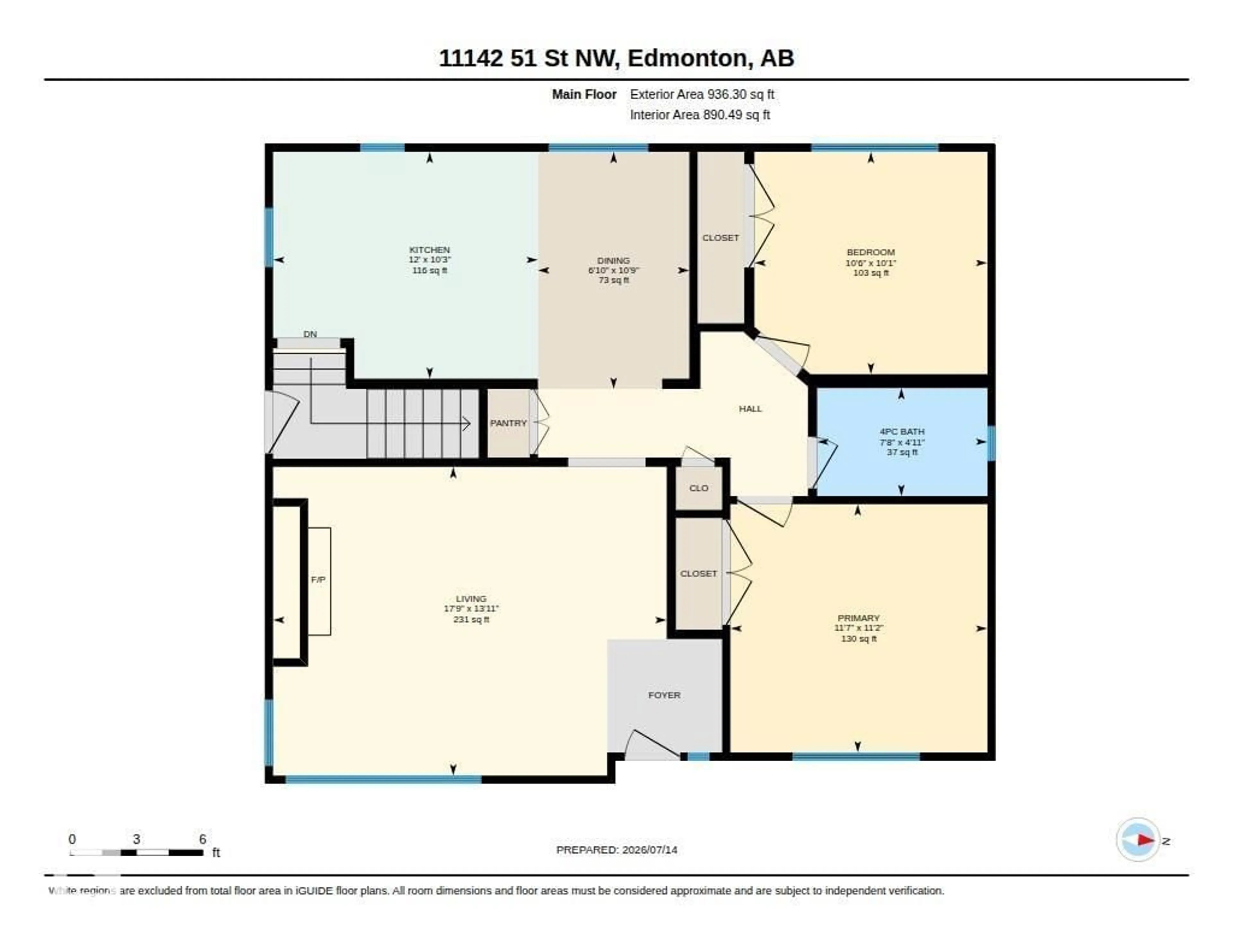 Floor plan for NW - 11142 51 ST, Edmonton Alberta T5W3E6
