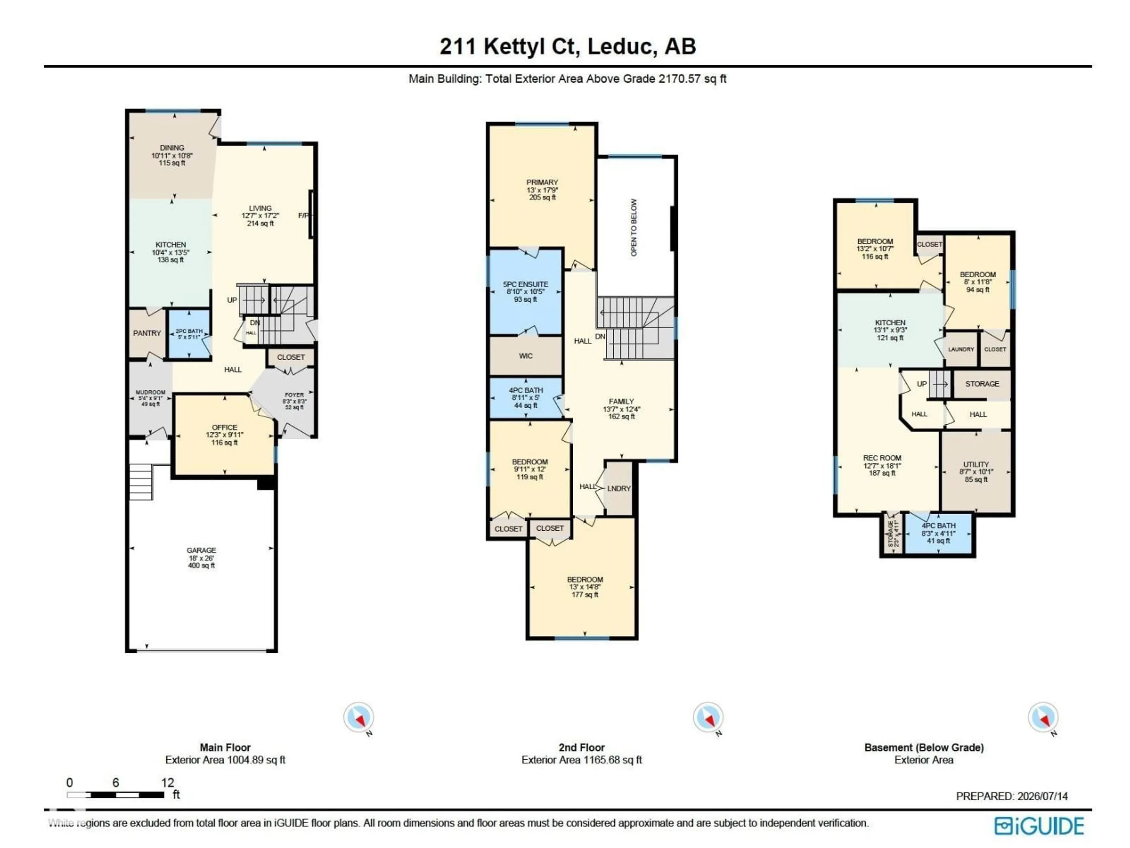 Floor plan for 211 KETTYL CO, Leduc Alberta T9E1S1