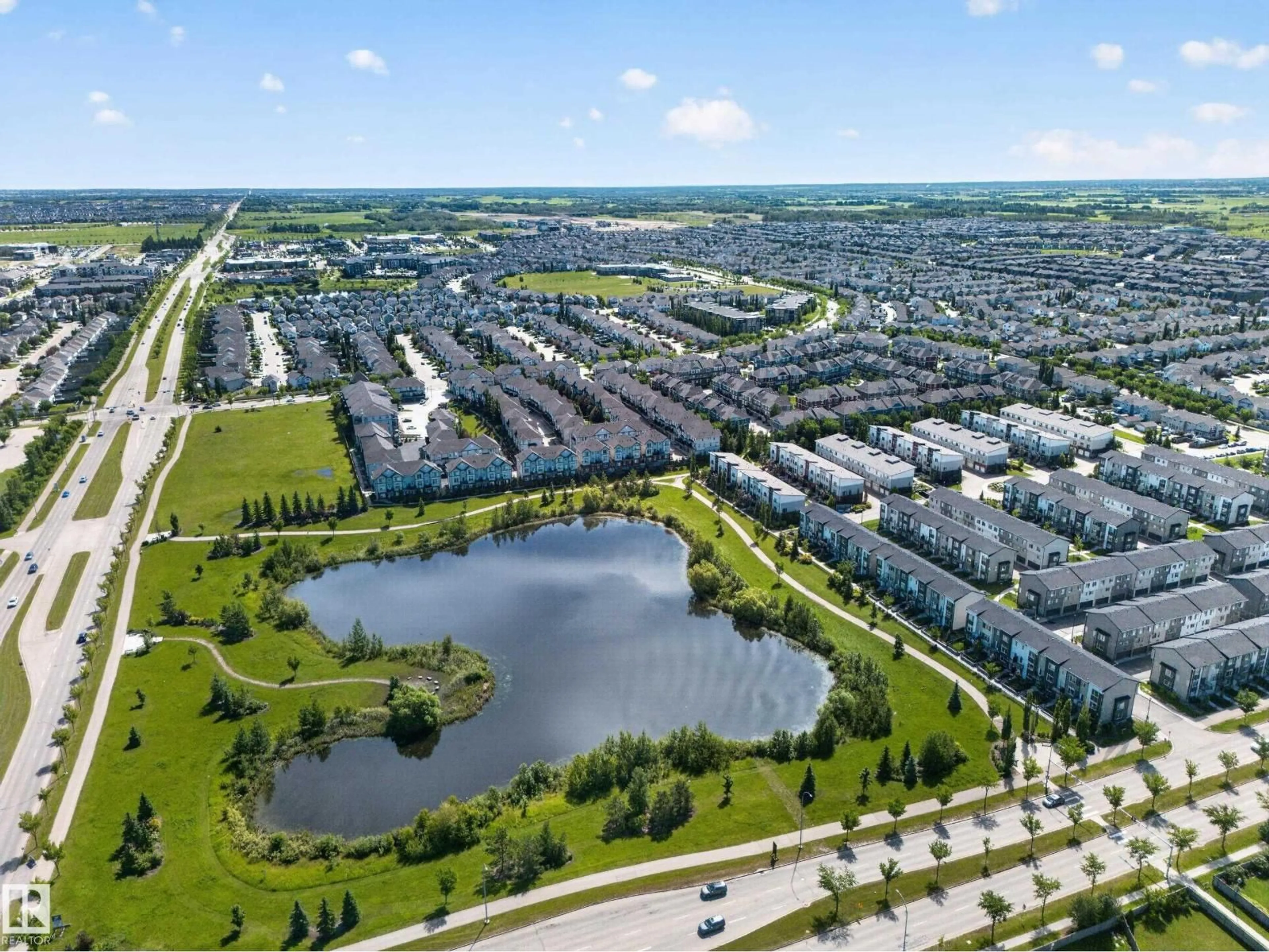 A pic from outside/outdoor area/front of a property/back of a property/a pic from drone, water/lake/river/ocean view for 804 - 100 WELSH DR, Edmonton Alberta T6X1Y8