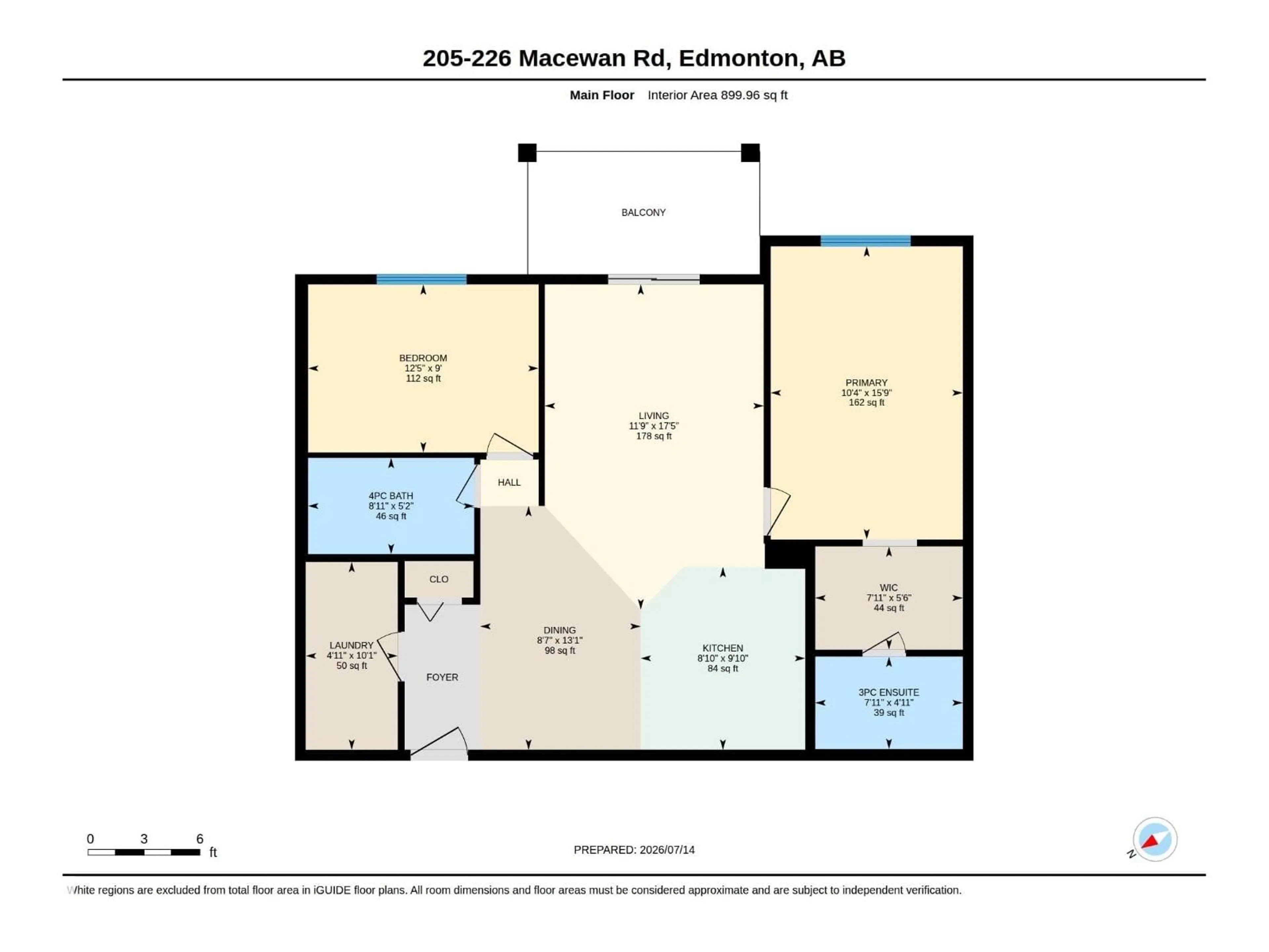 Floor plan for 226 - 205 MACEWAN RD, Edmonton Alberta T6W0C5