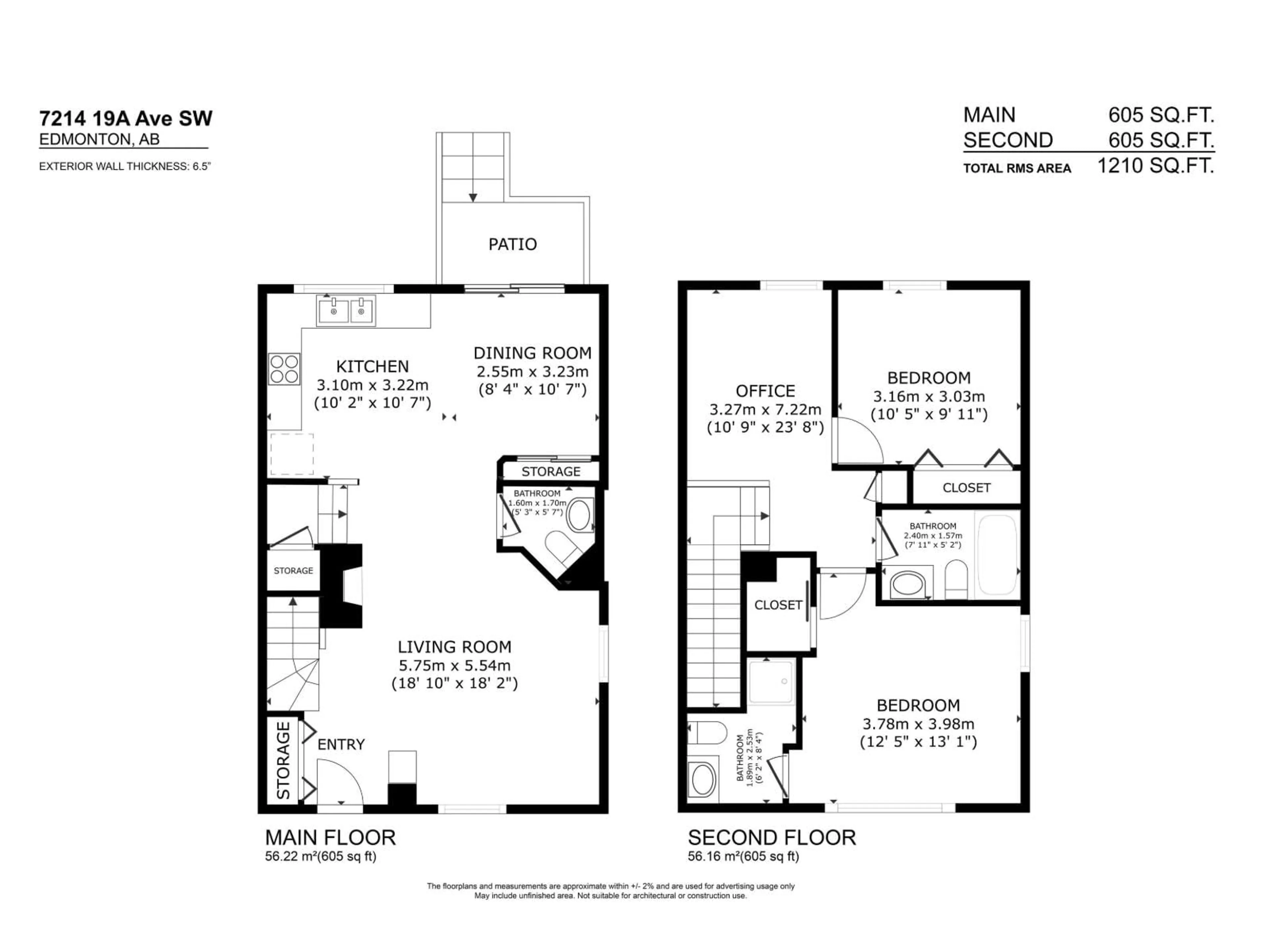 Floor plan for SW - 7214 19A AV, Edmonton Alberta T6X0K2