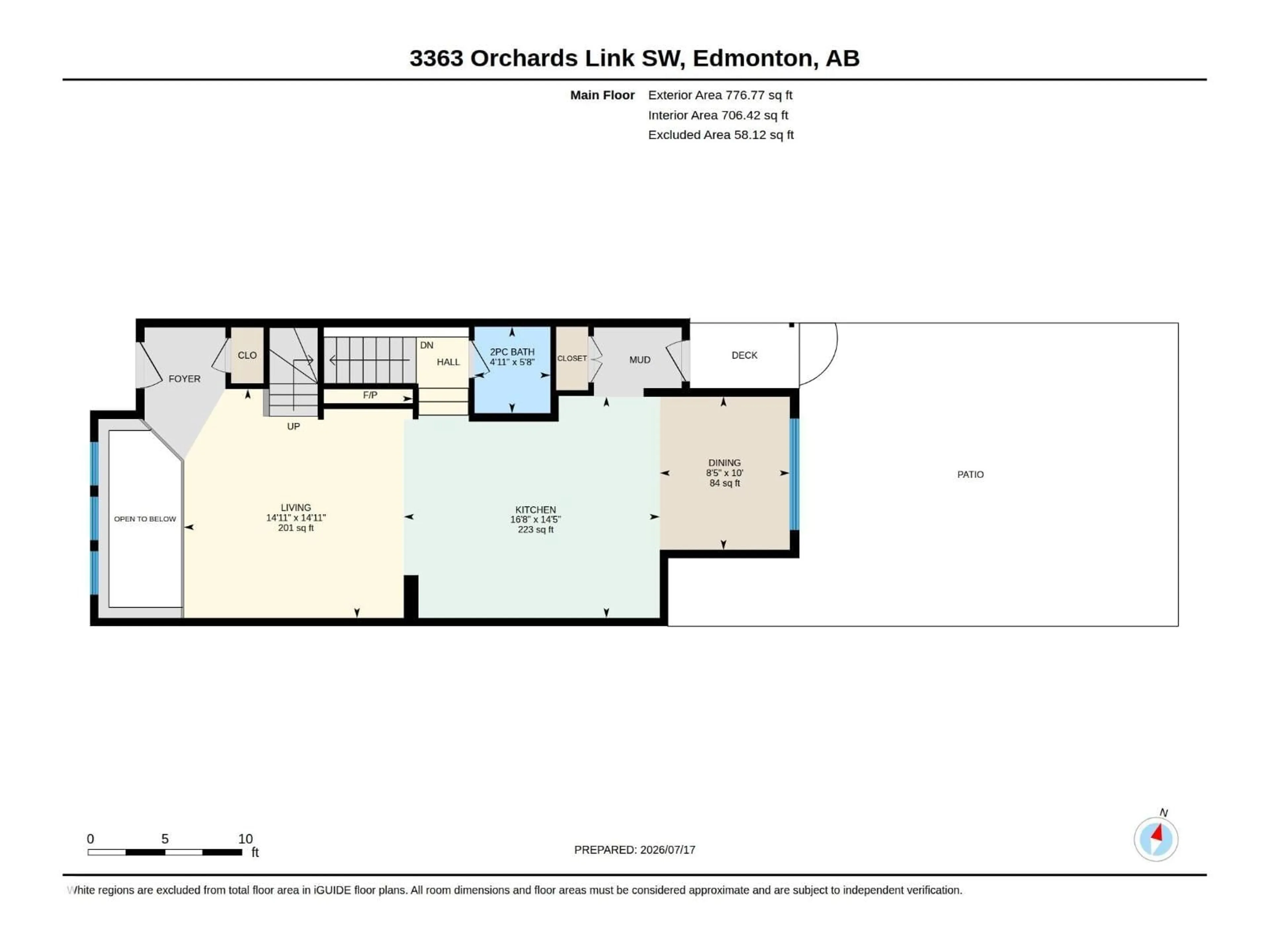 Floor plan for SW - 3363 ORCHARDS LINK LI, Edmonton Alberta T6X2B4