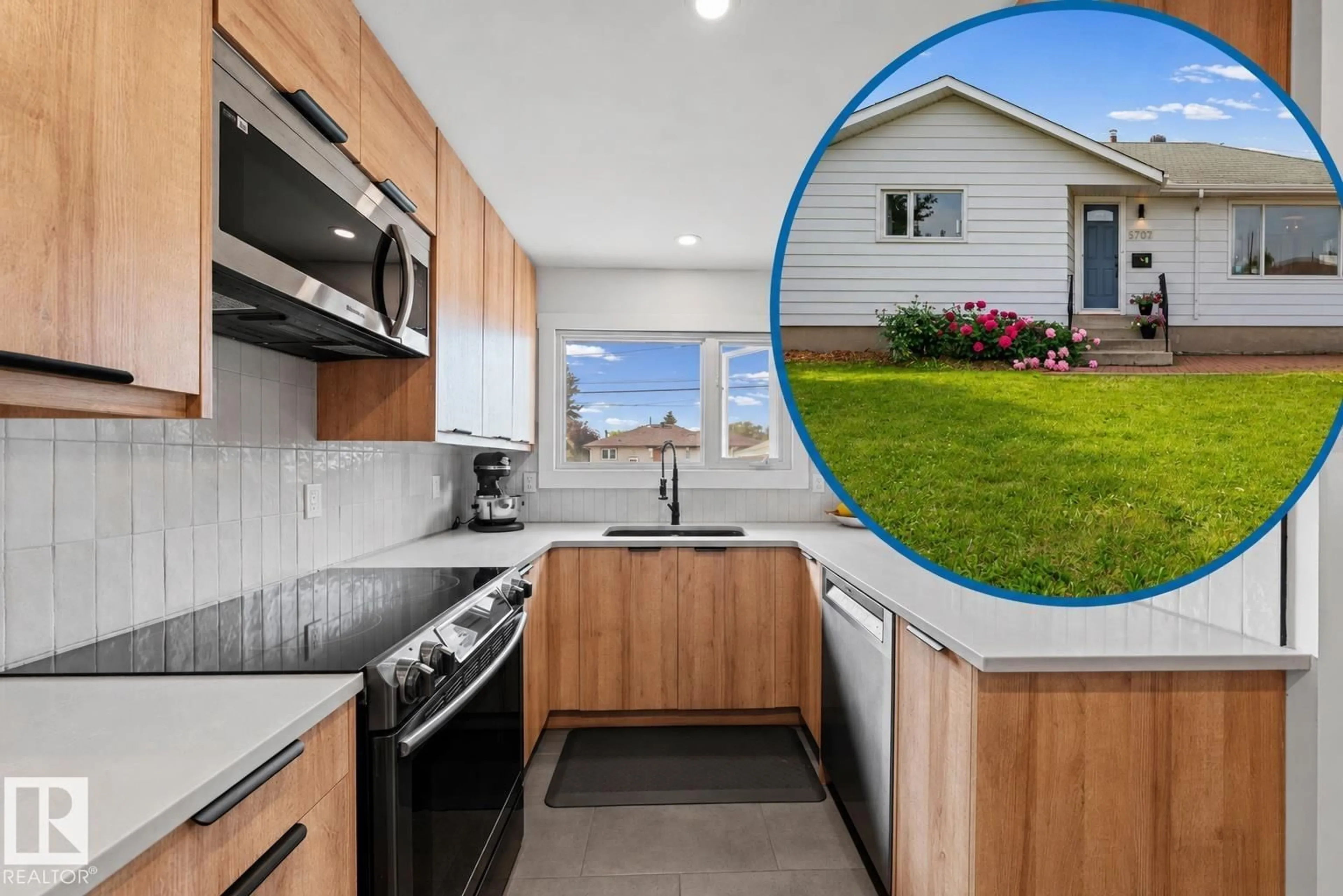 Standard kitchen, ceramic/tile floor for 5707 95 AV, Edmonton Alberta T6B1A4
