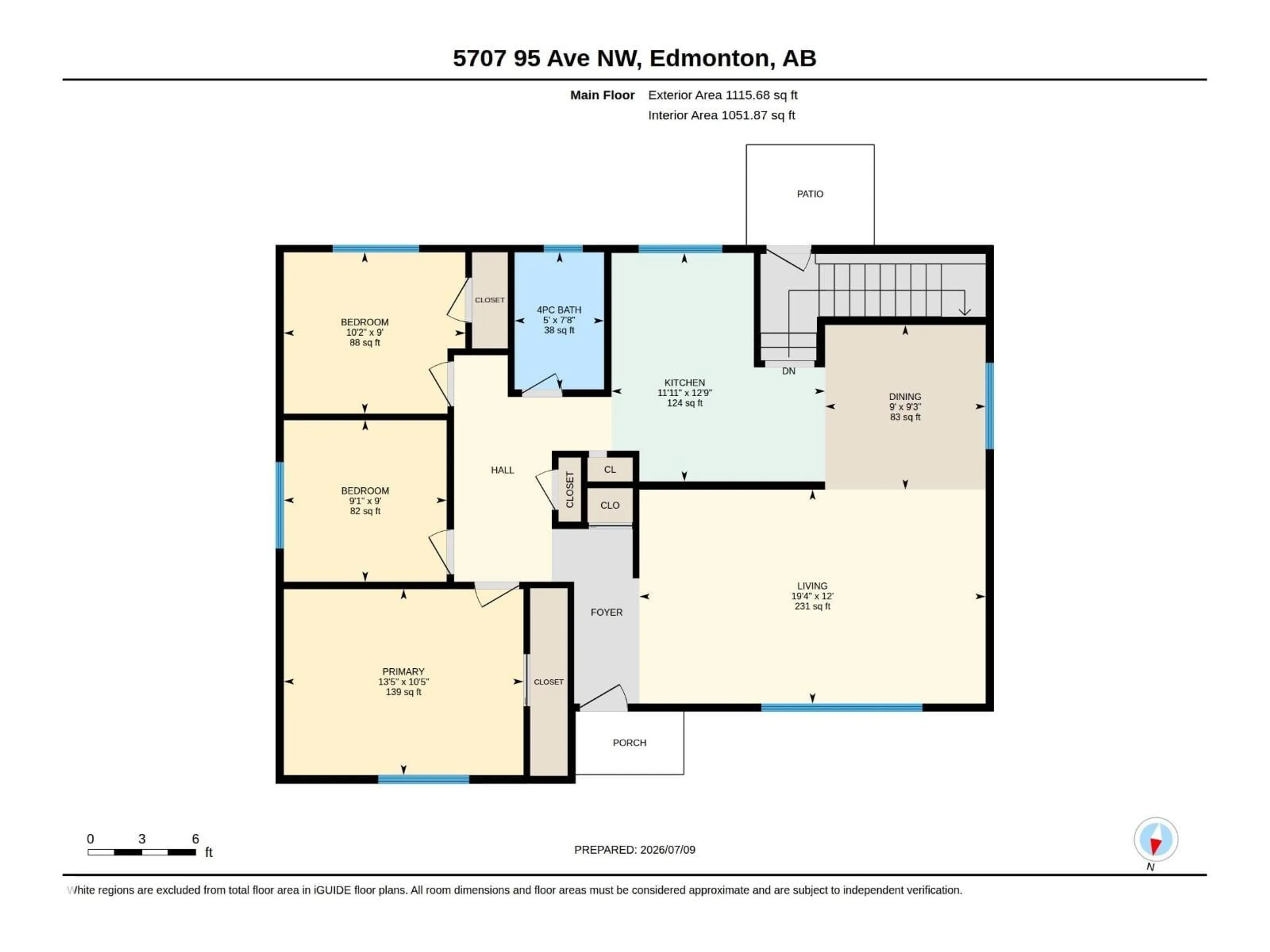 Floor plan for 5707 95 AV, Edmonton Alberta T6B1A4