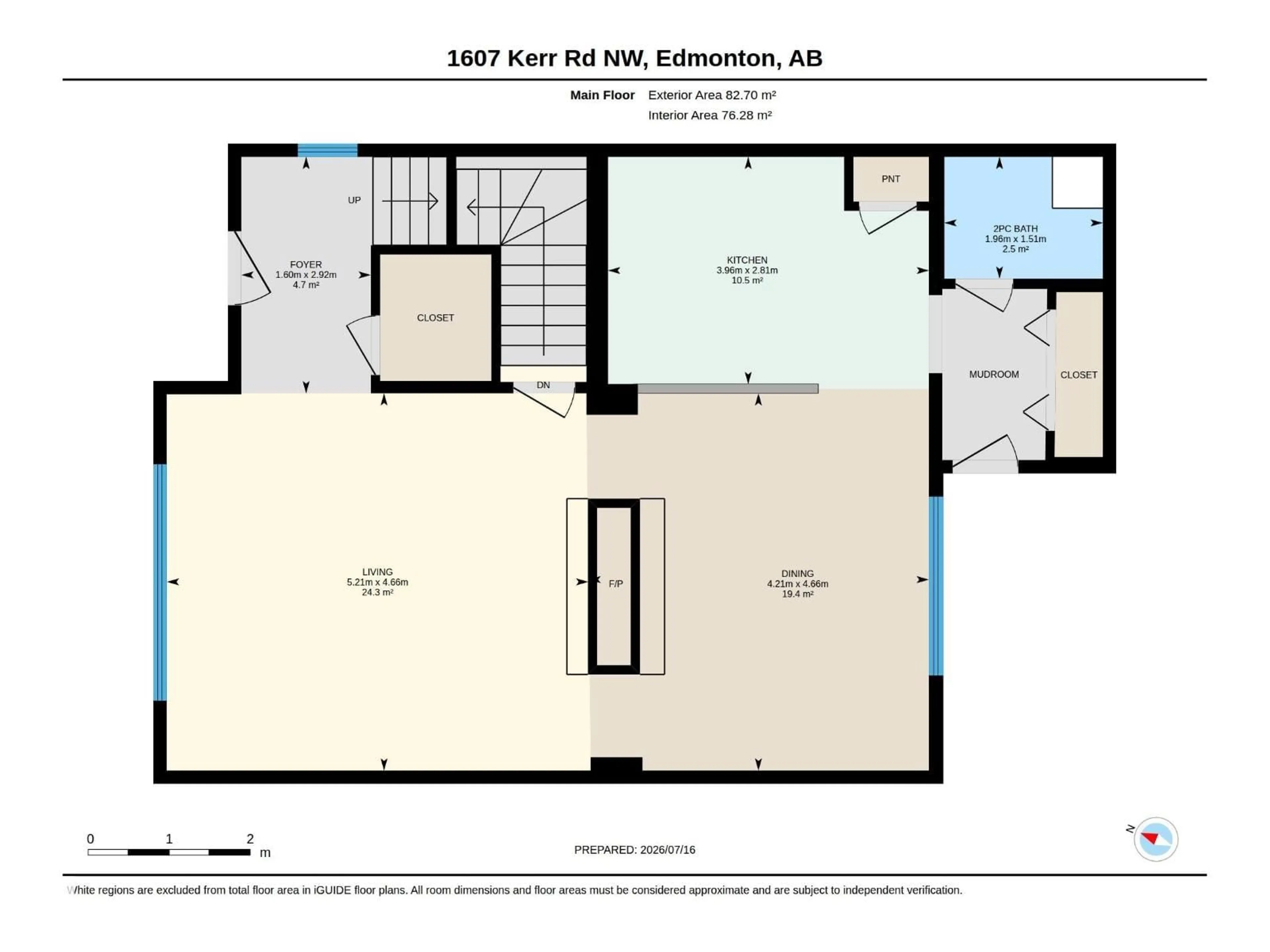 Floor plan for 1607 KERR RD, Edmonton Alberta T5E4P6
