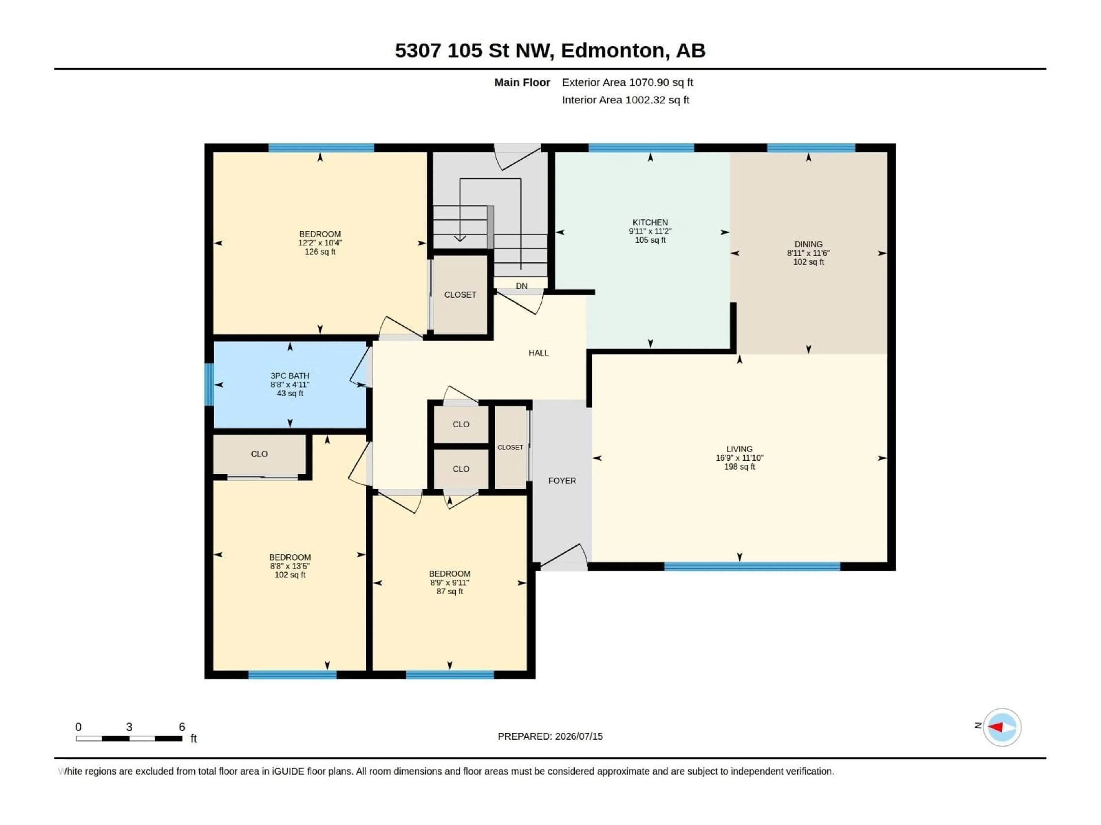 Floor plan for 5307 105 ST, Edmonton Alberta T6H2M7