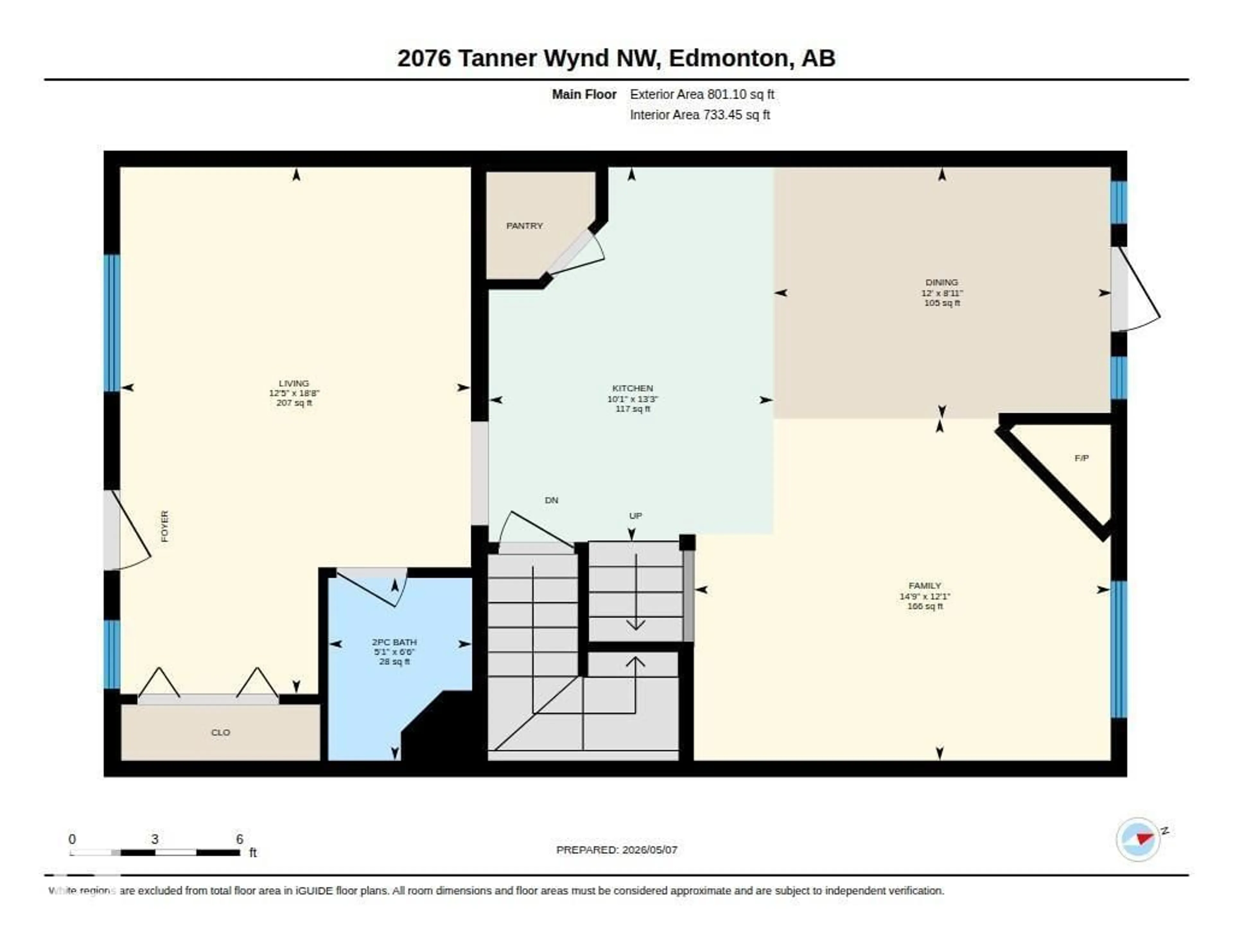 Floor plan for 2076 TANNER WD, Edmonton Alberta T6R2S4