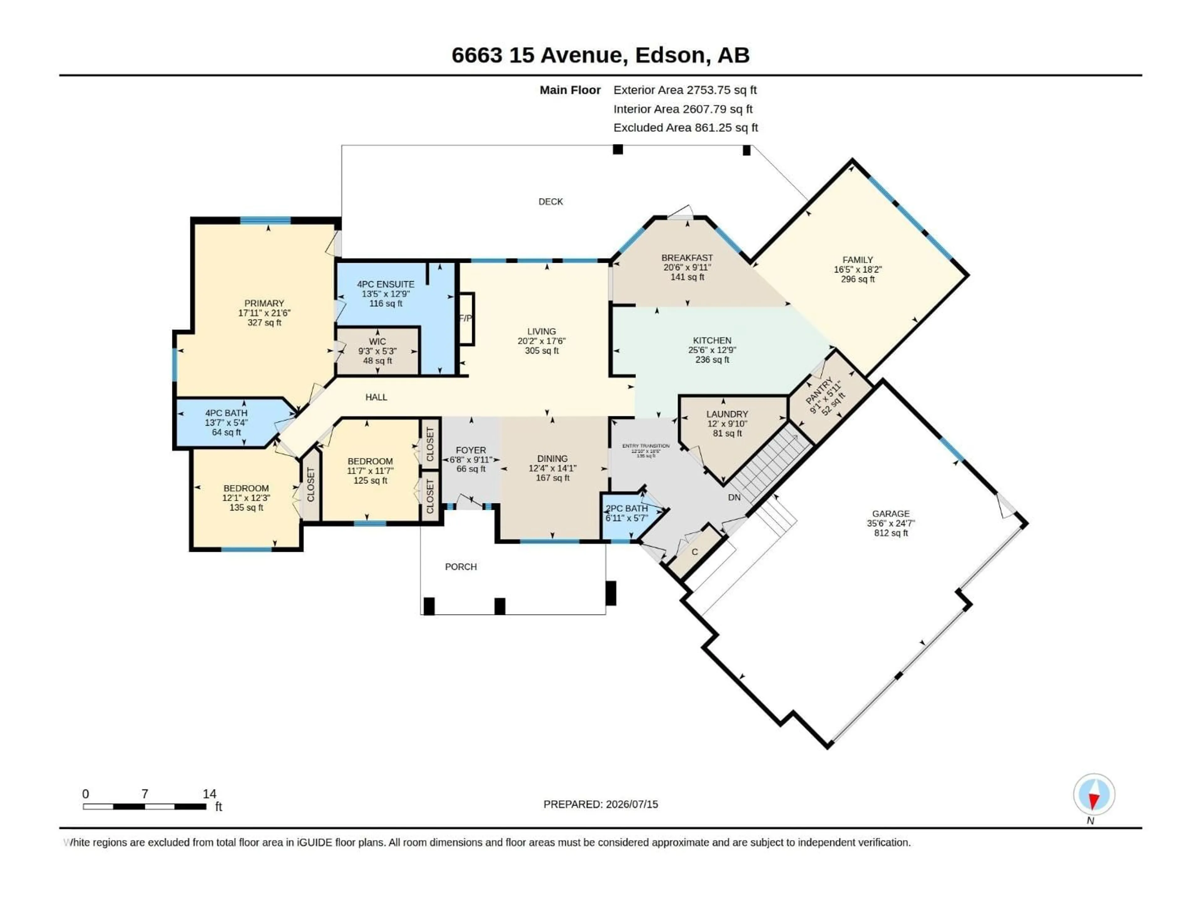 Floor plan for 6663 15 AVE, Edson Alberta T7E1S3
