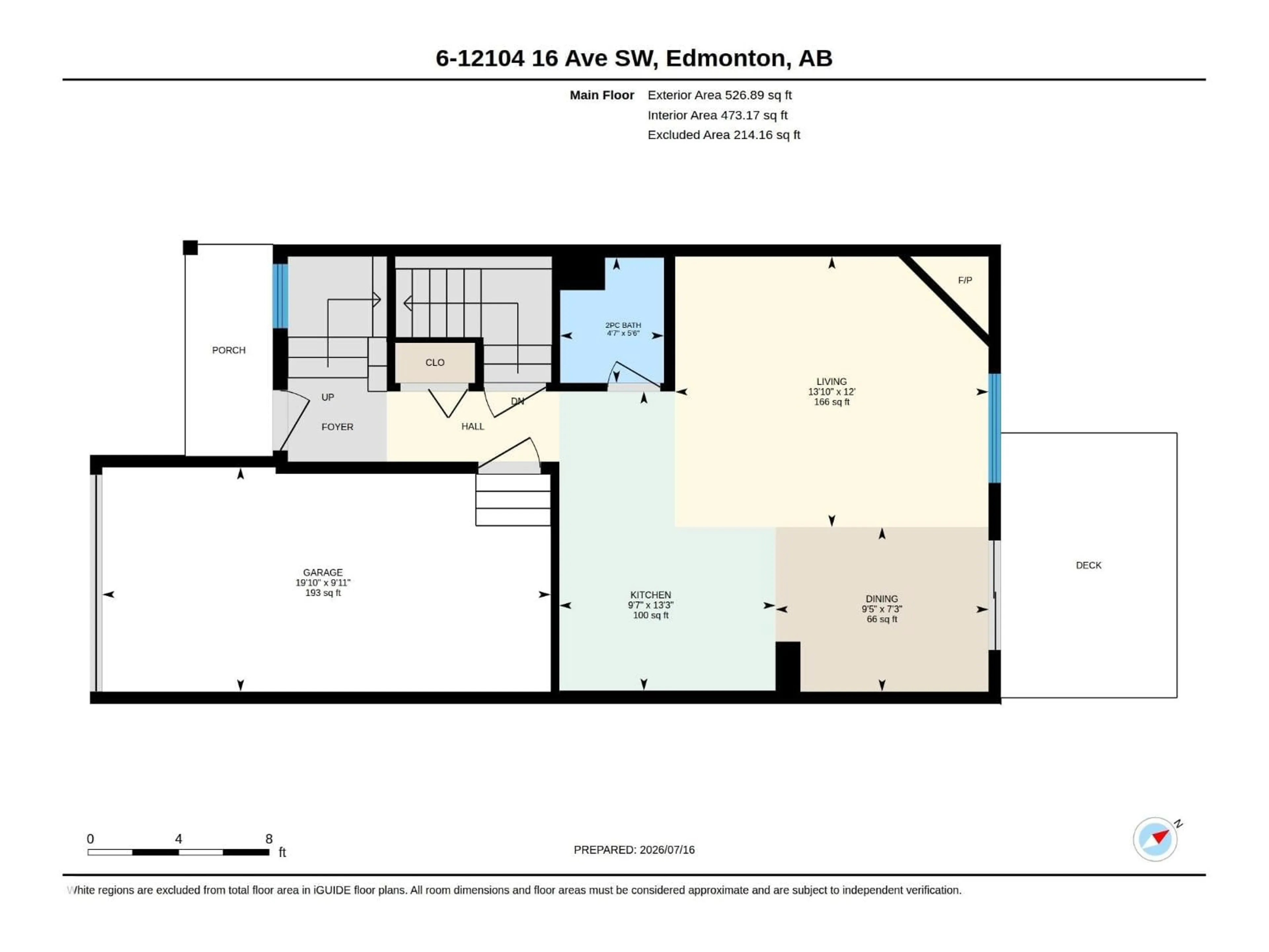 Floor plan for #6 - 12104 16 AV, Edmonton Alberta T6W1X3