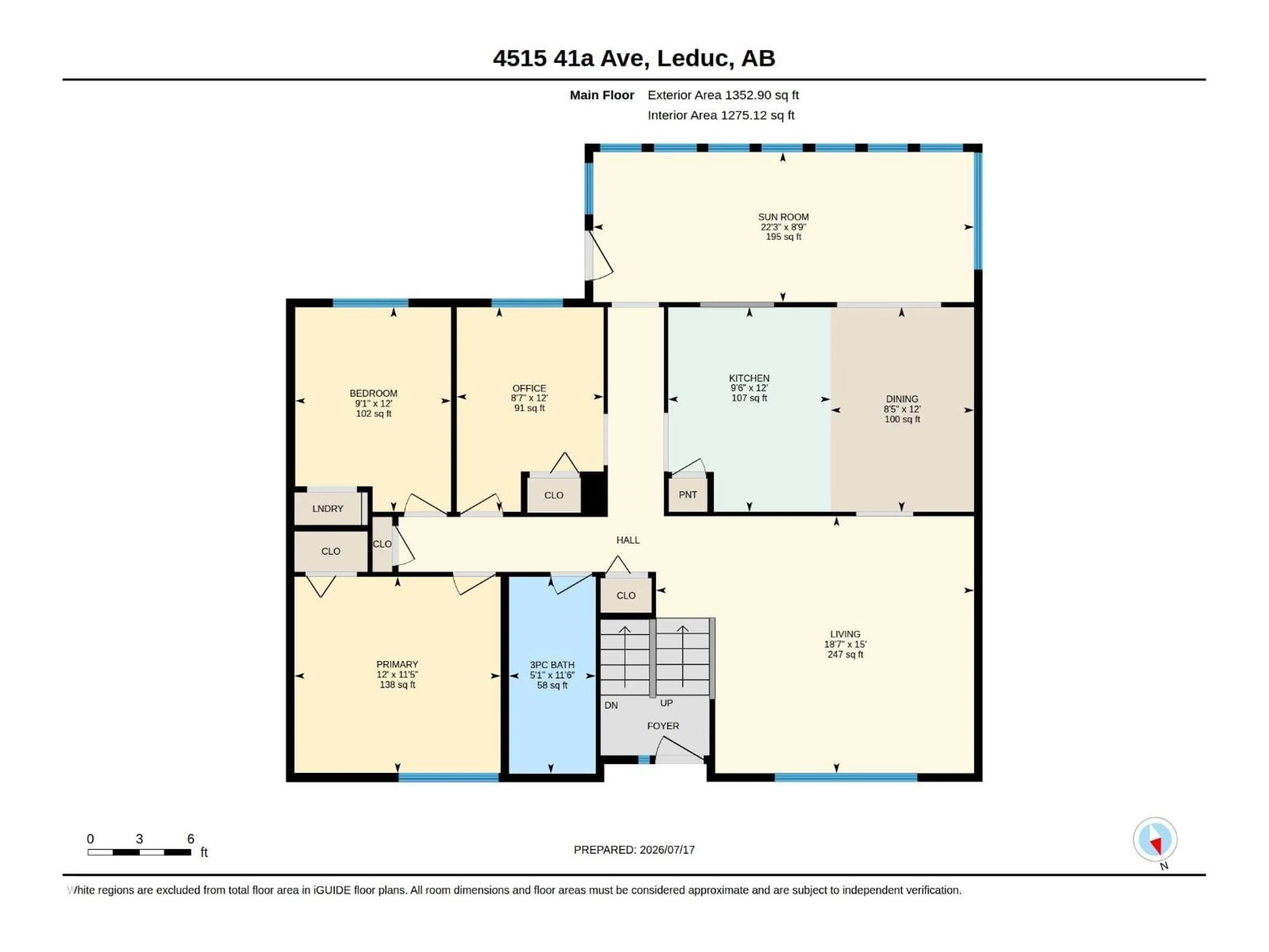 Floor plan for 4515 41A AV, Leduc Alberta T9E4Z2