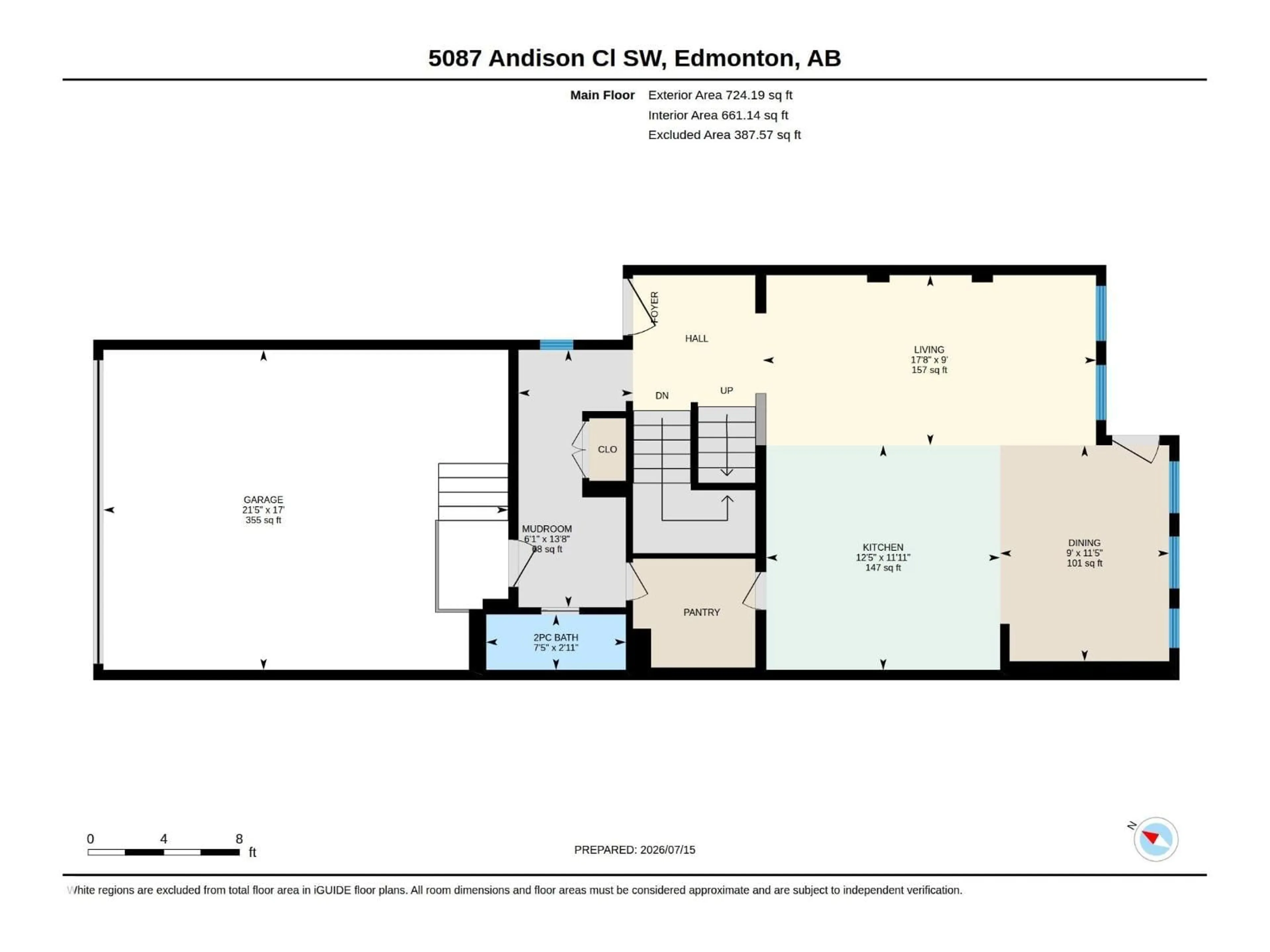 Floor plan for 5087 ANDISON CL, Edmonton Alberta T6W3T5