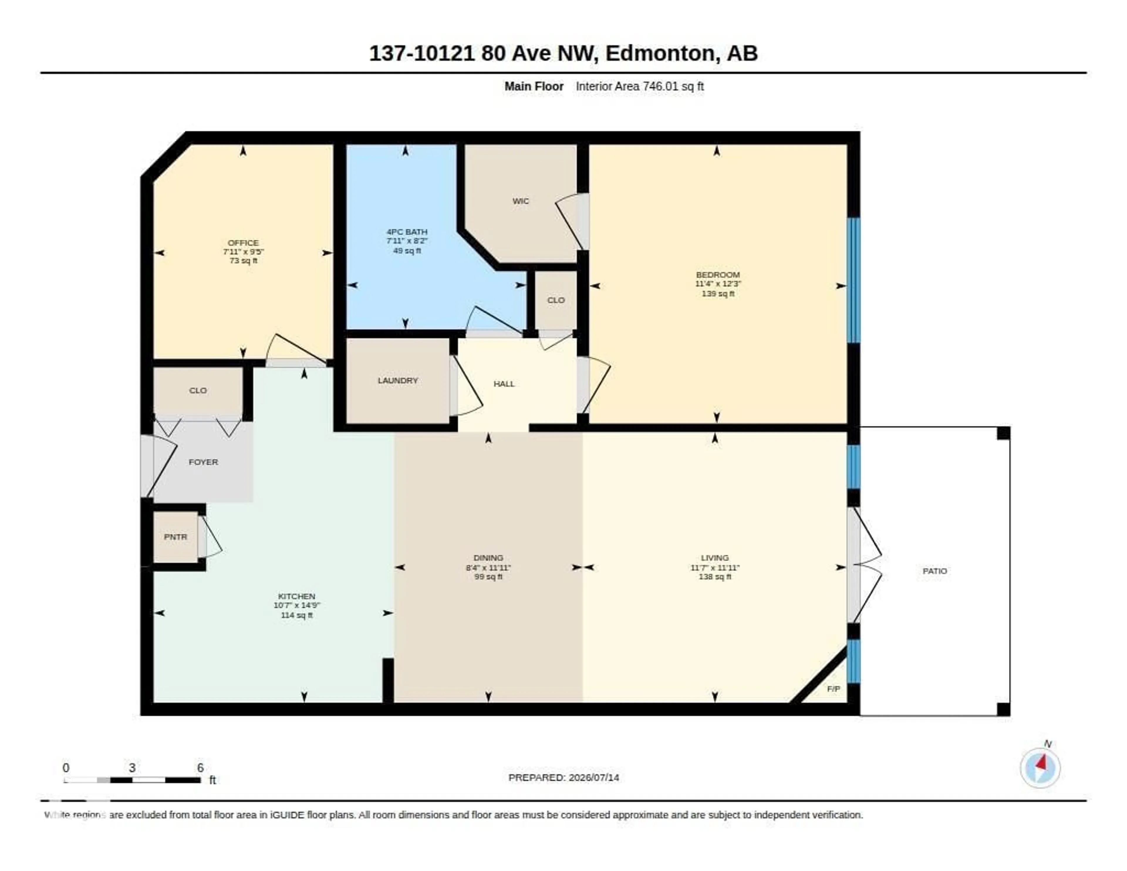 Floor plan for 10121 - 137 80 AV, Edmonton Alberta T6E0B9