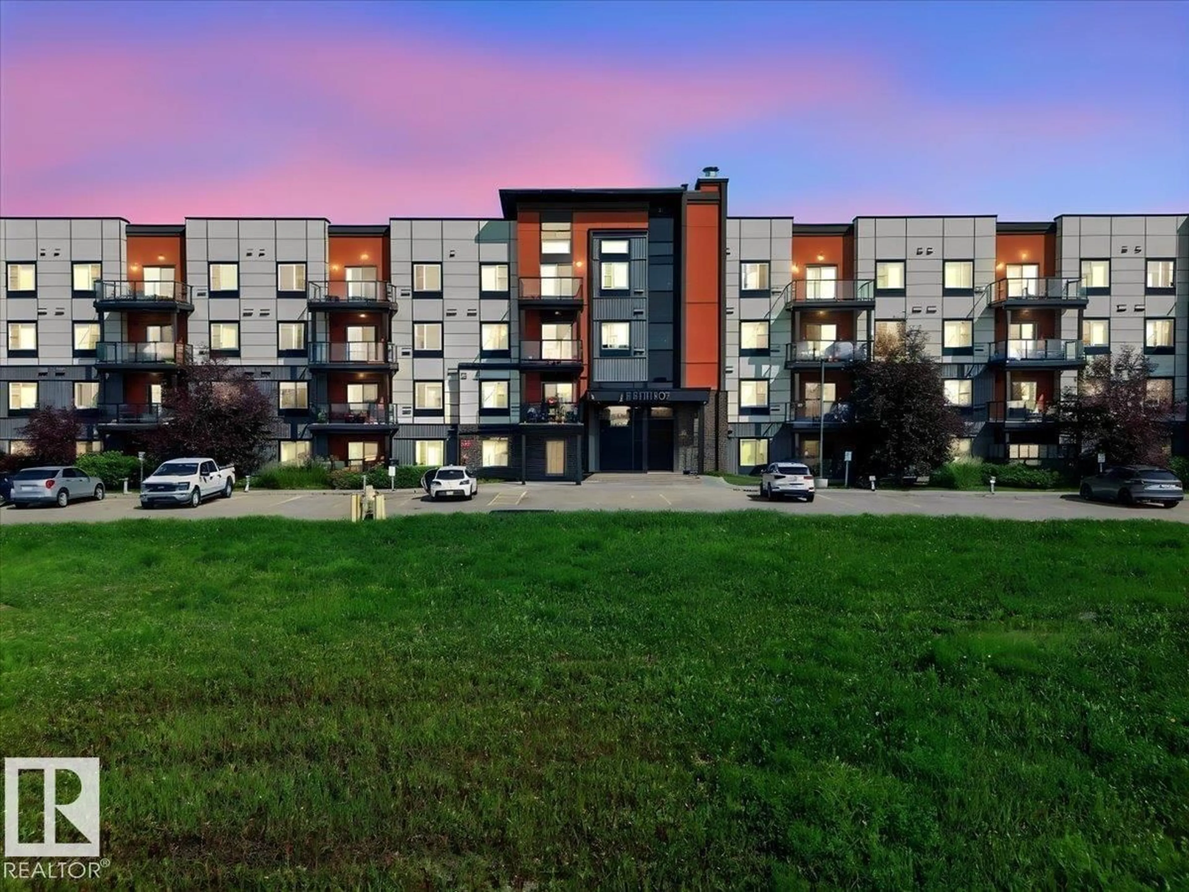 A pic from outside/outdoor area/front of a property/back of a property/a pic from drone, building for 106 - 320 AMBLESIDE LI, Edmonton Alberta T6W0V4