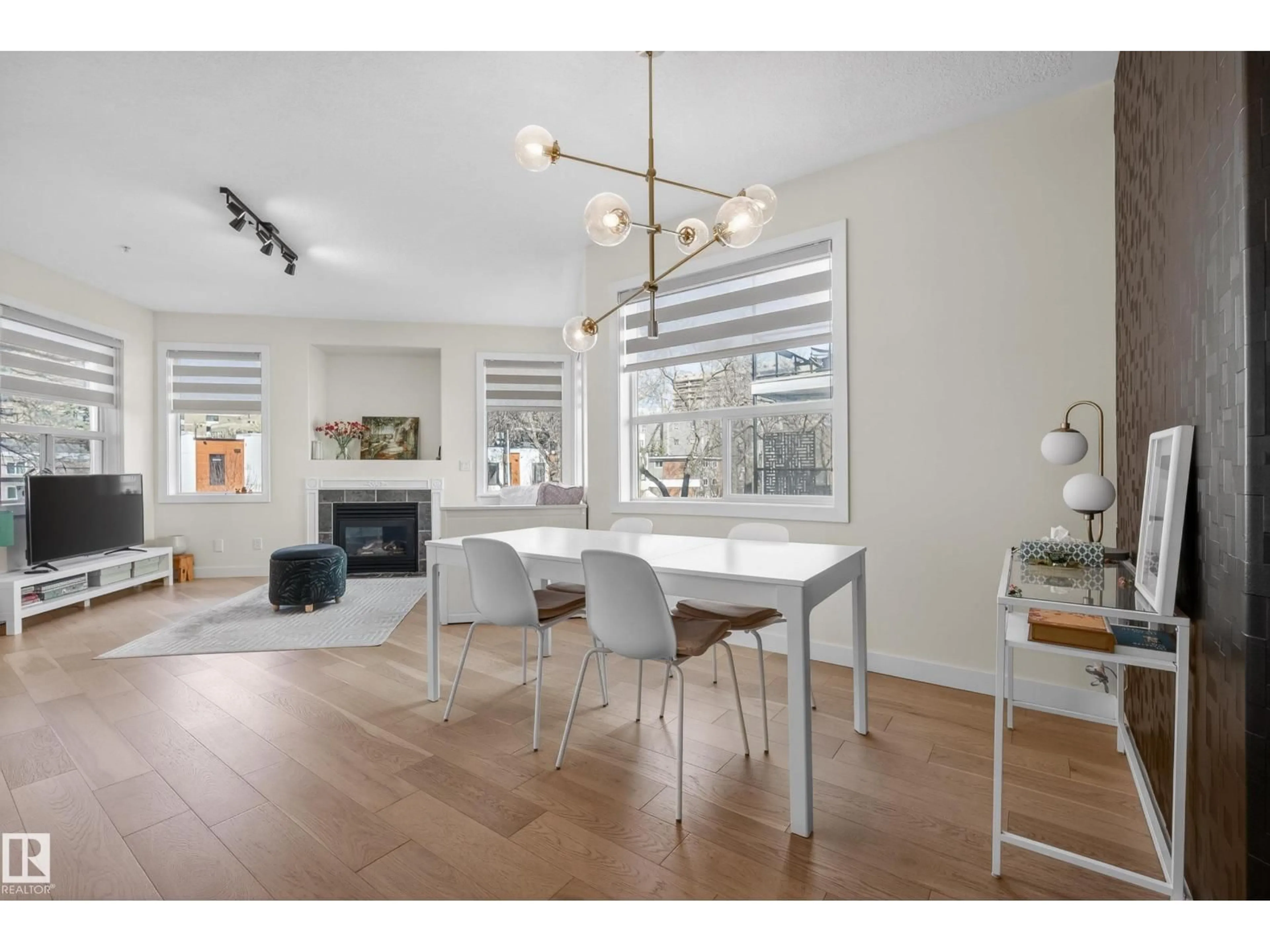Dining room, wood/laminate floor for 205 110 ST, Edmonton Alberta T5K2X1