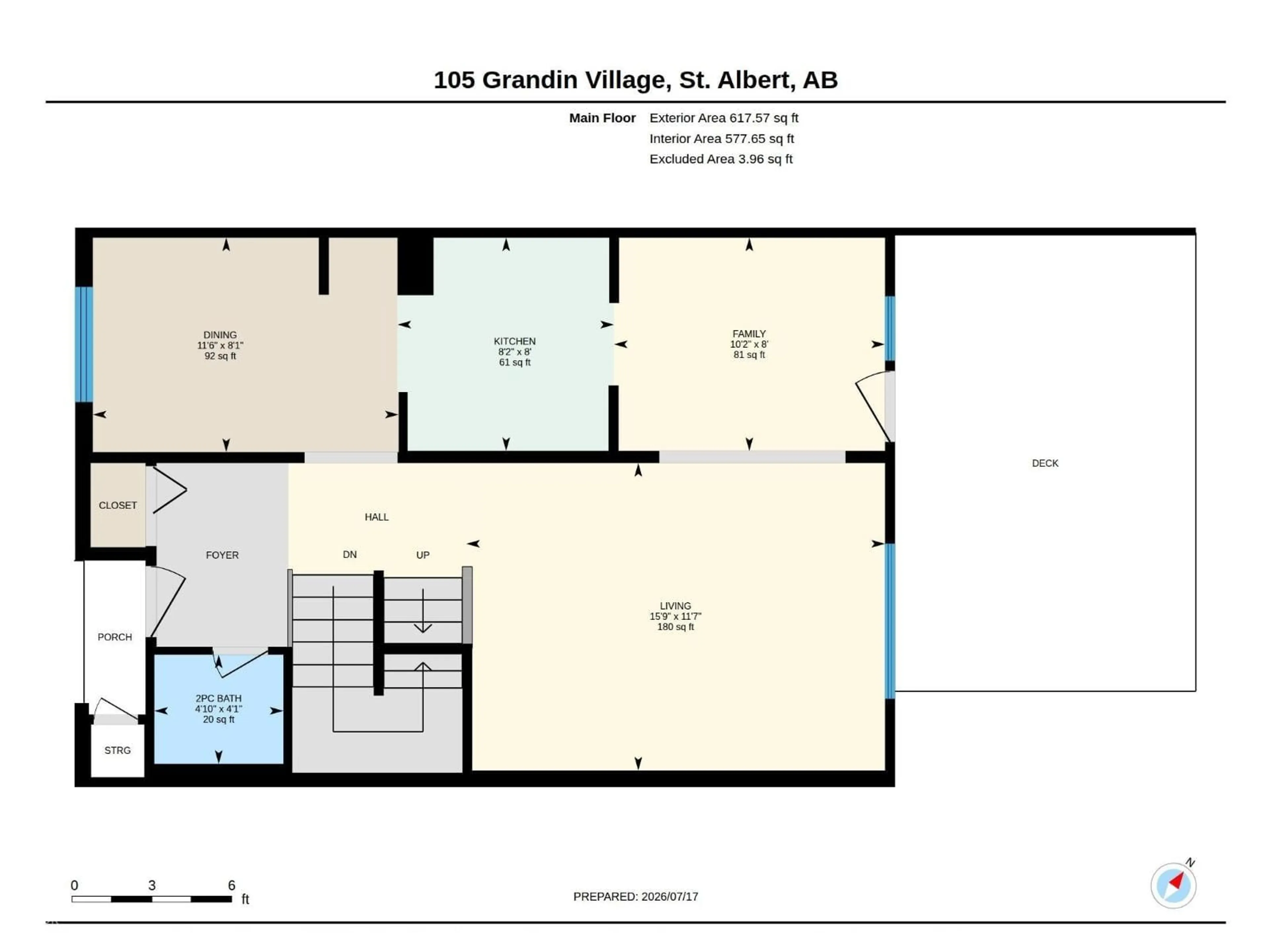 Floor plan for 105 GRANDIN VG, St. Albert Alberta T8N1R9