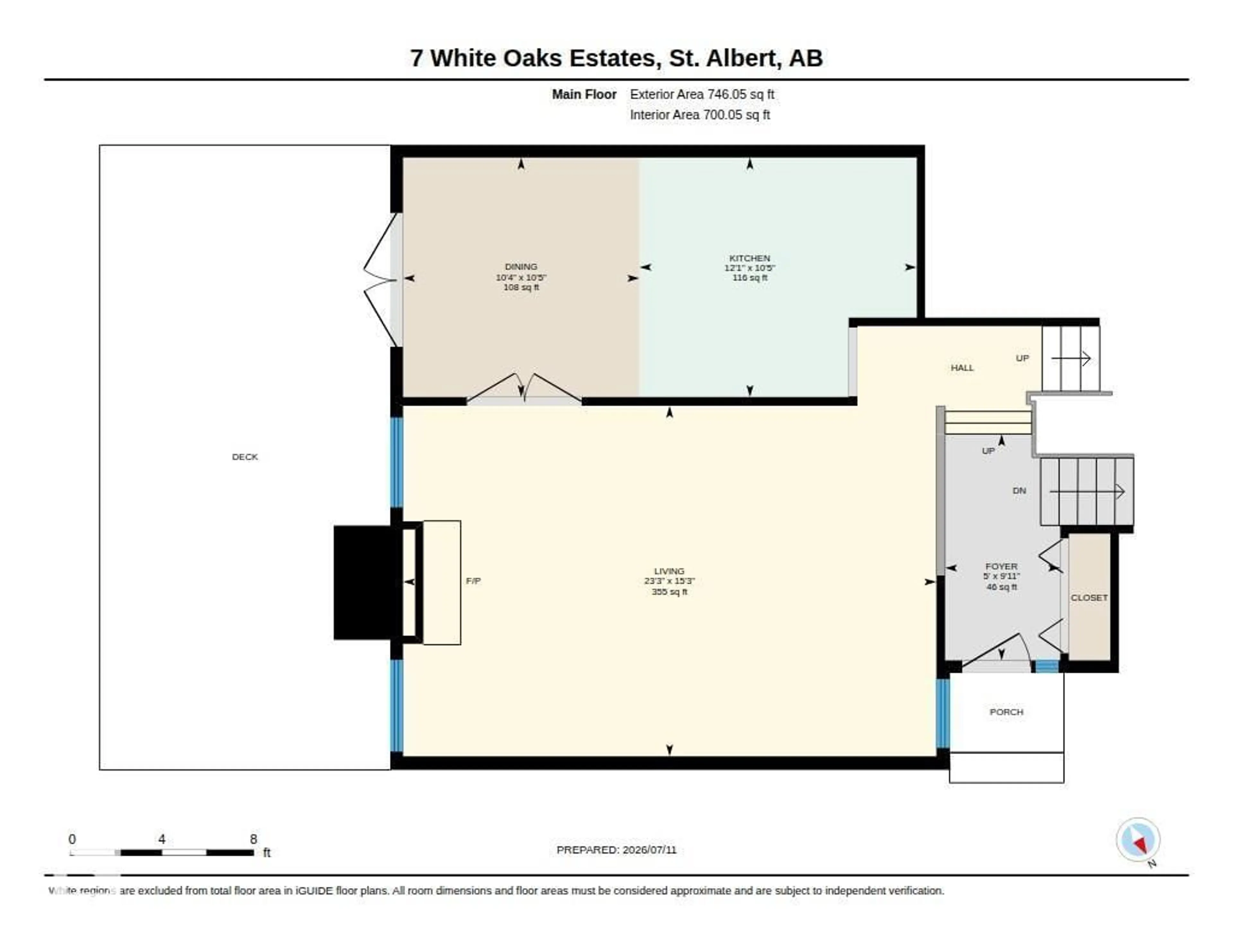 Floor plan for 7 WHITEOAKS ES, St. Albert Alberta T8N3M2