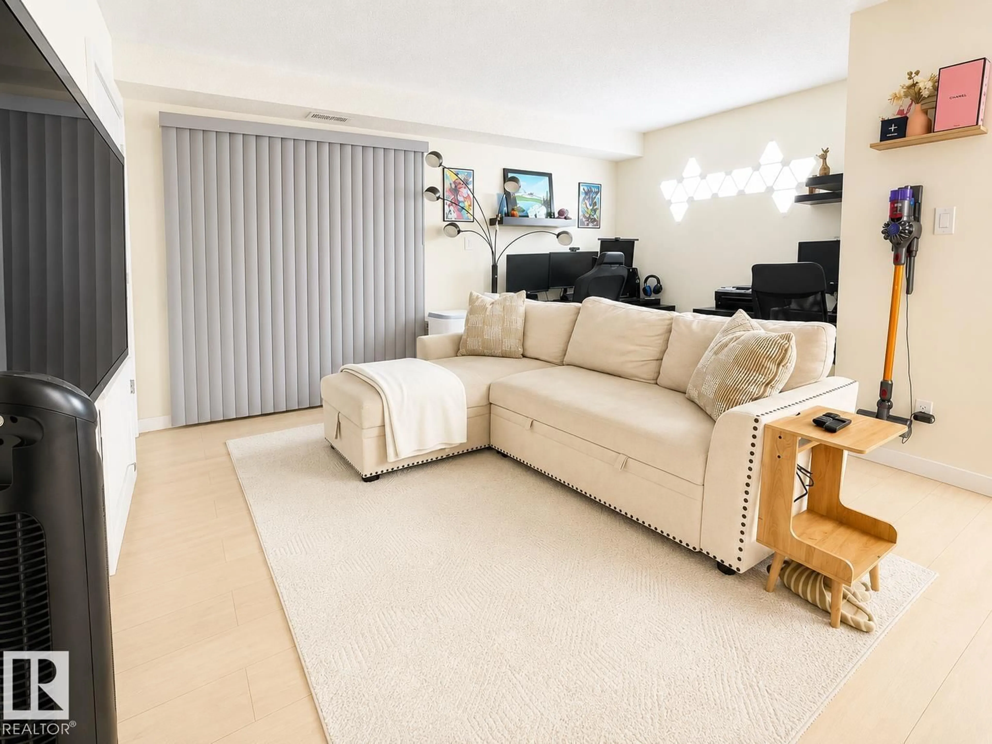 Living room with furniture, carpet floor for #101 - 11825 71 ST, Edmonton Alberta T5B1W4