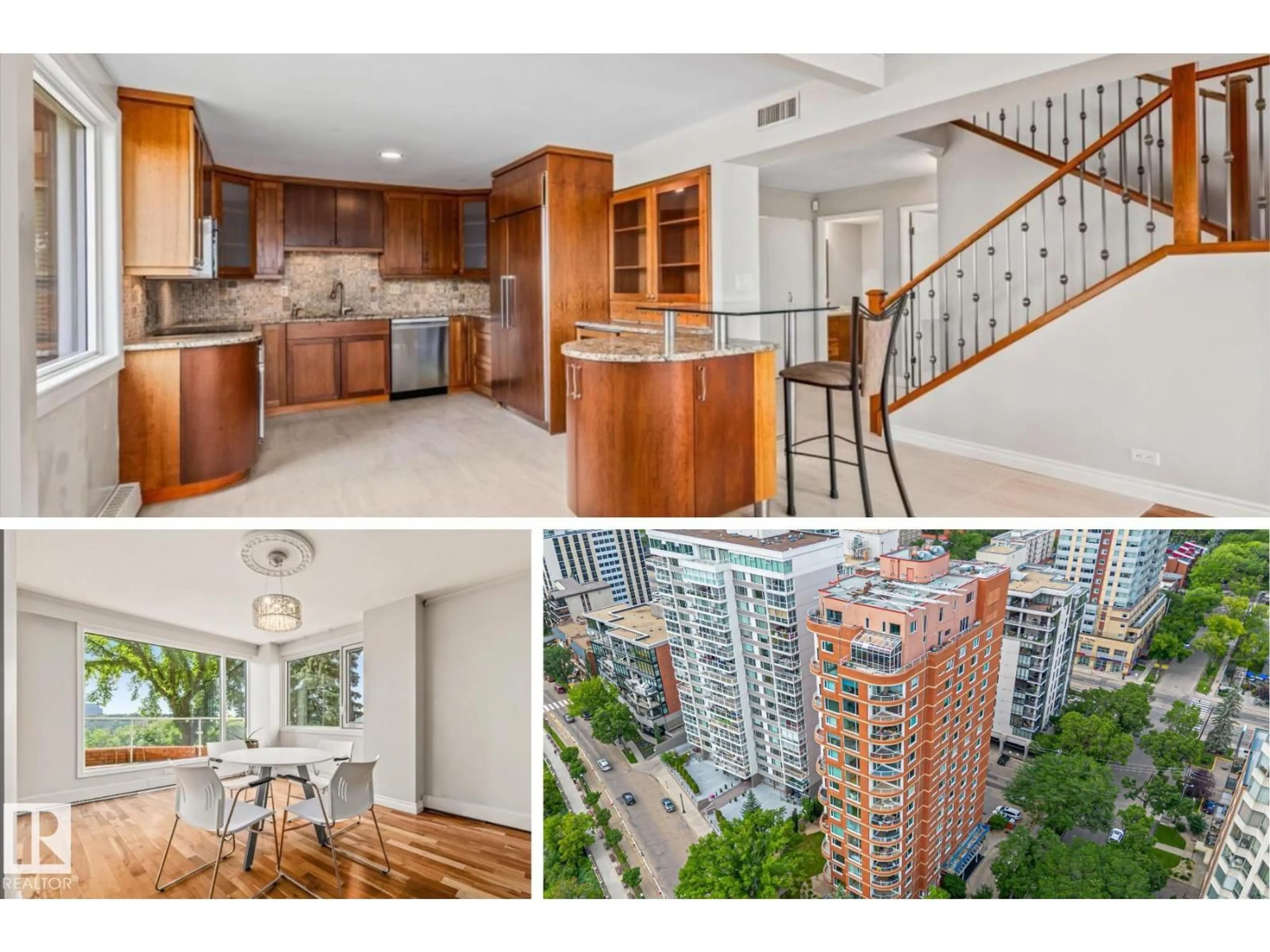 Open concept kitchen, wood/laminate floor for 202 - 10010 119 ST, Edmonton Alberta T5K1Y8