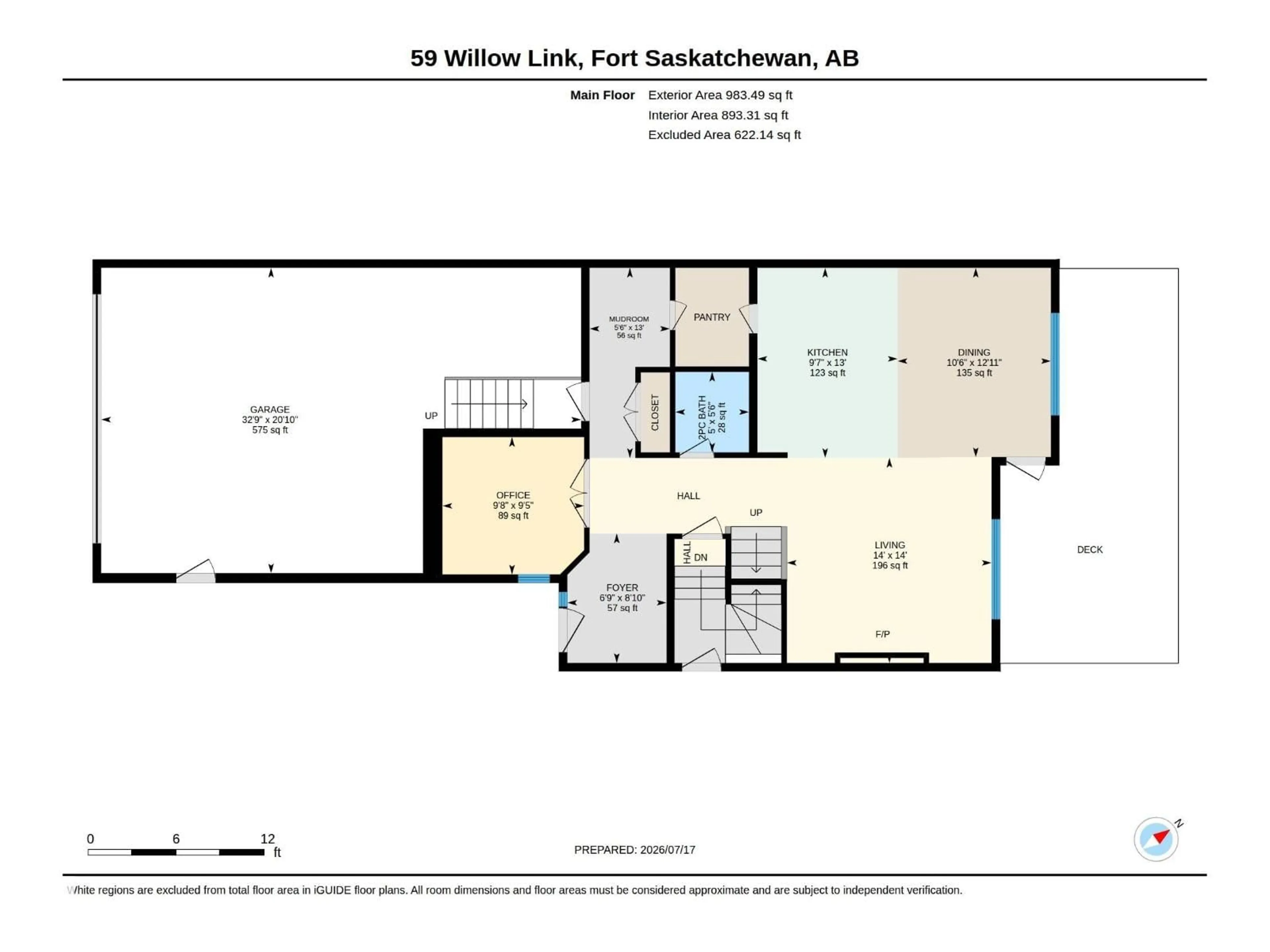 Floor plan for 59 WILLOW LI, Fort Saskatchewan Alberta T8L0W8
