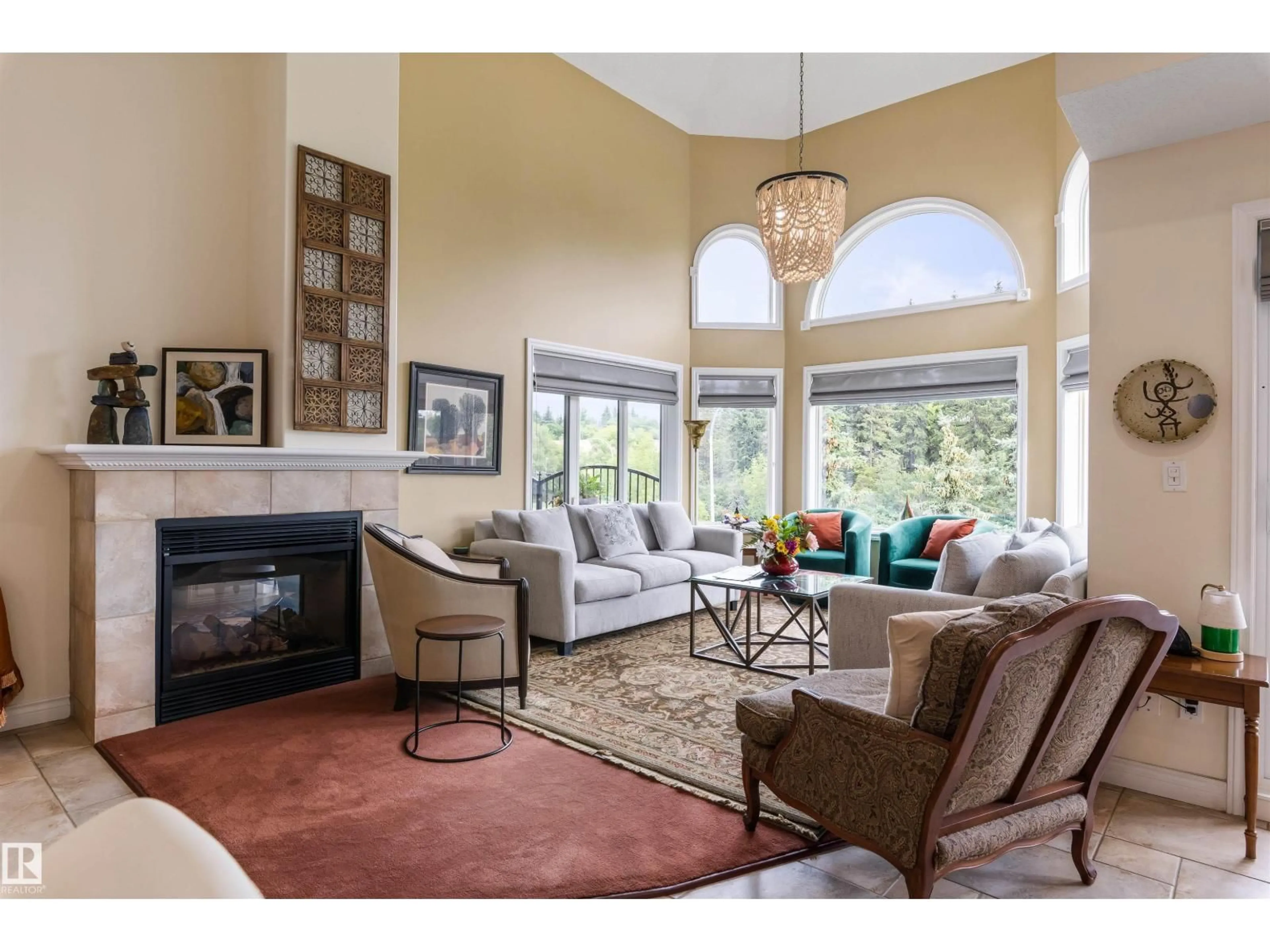 Living room with furniture, ceramic/tile floor for 404 30 ST JOSEPH, St. Albert Alberta T8N7C9