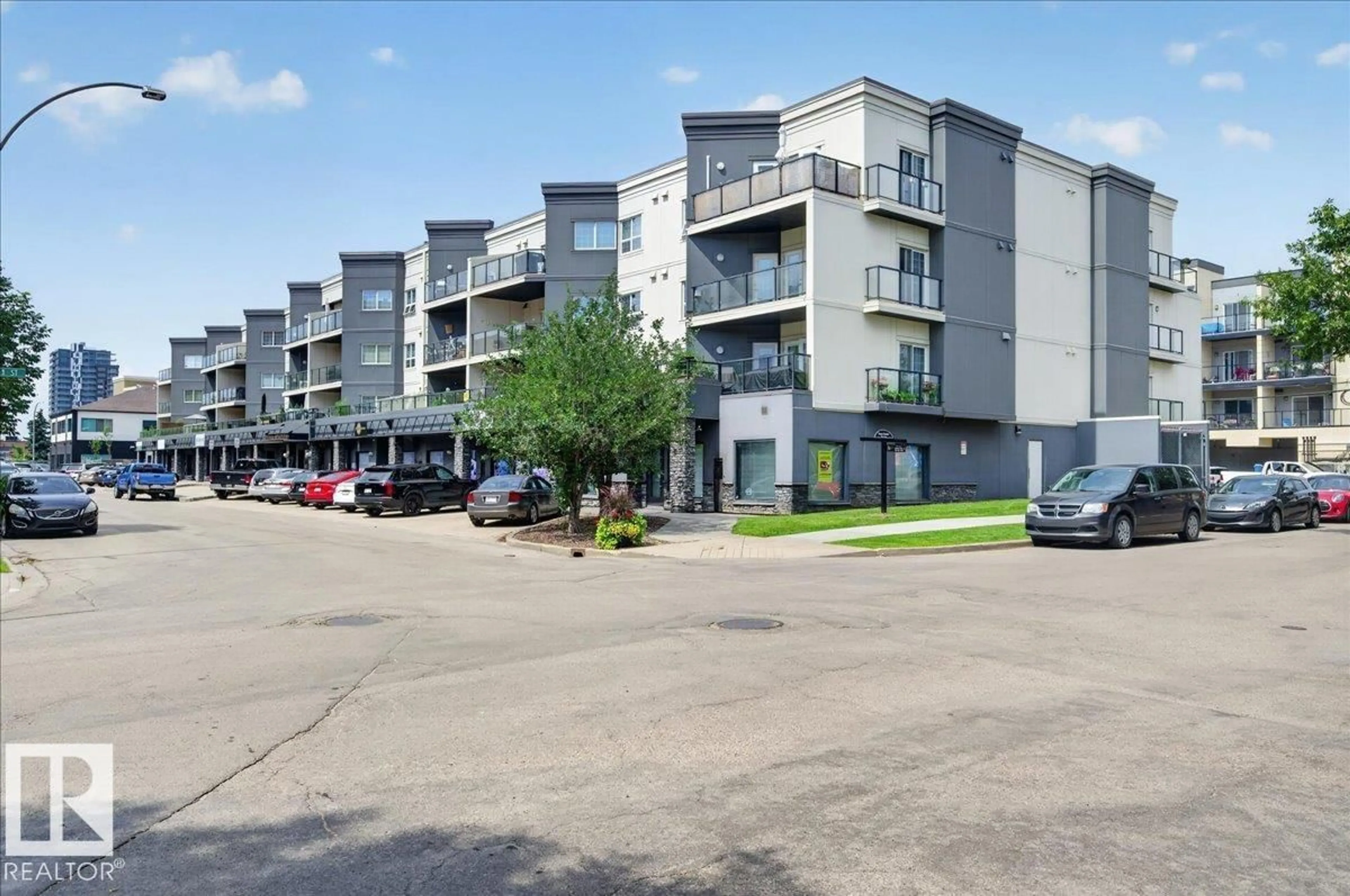 A pic from outside/outdoor area/front of a property/back of a property/a pic from drone, street for 306 - 10116 80 AV, Edmonton Alberta T8H0T3